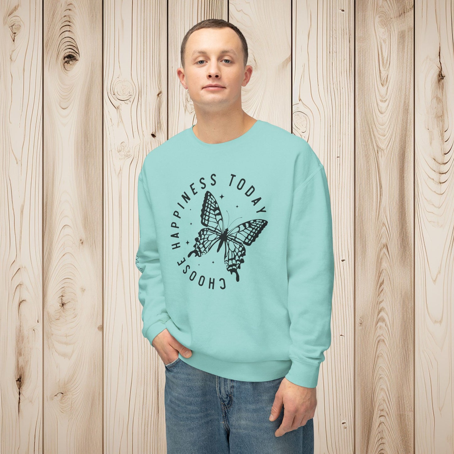 Choose Happiness Unisex Lightweight Crewneck Sweatshirt