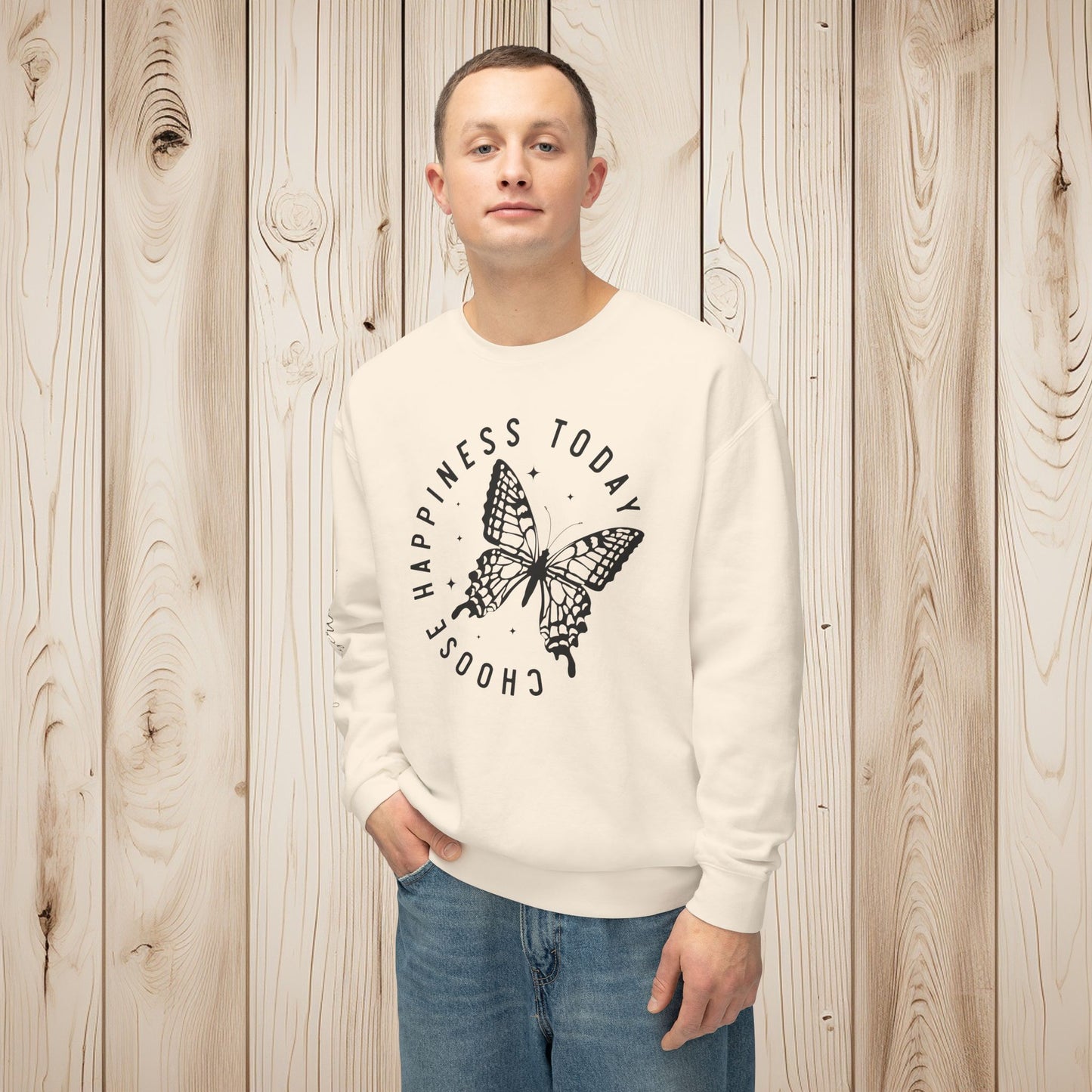 Choose Happiness Unisex Lightweight Crewneck Sweatshirt