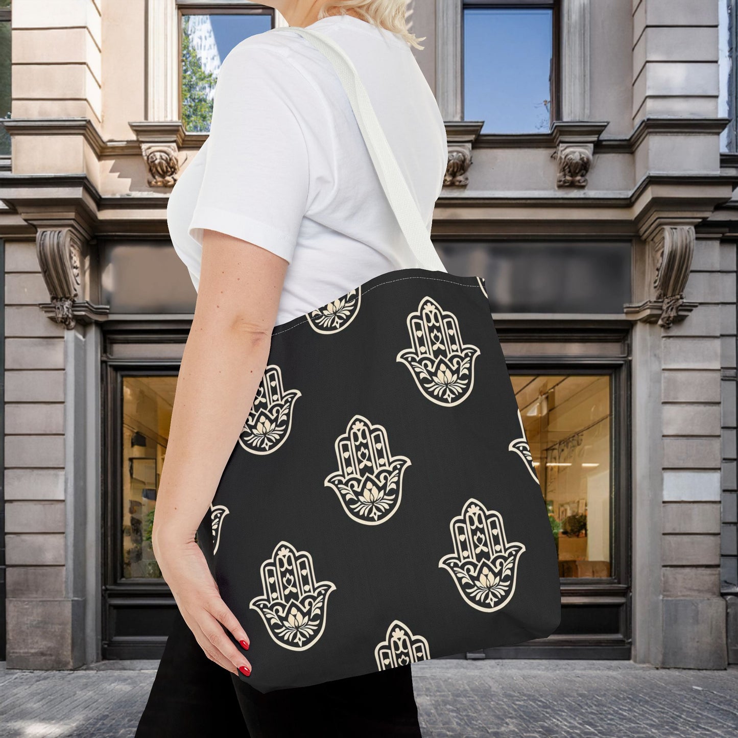 Hamsa Tote Bag with Intricate Design - EternalAscension