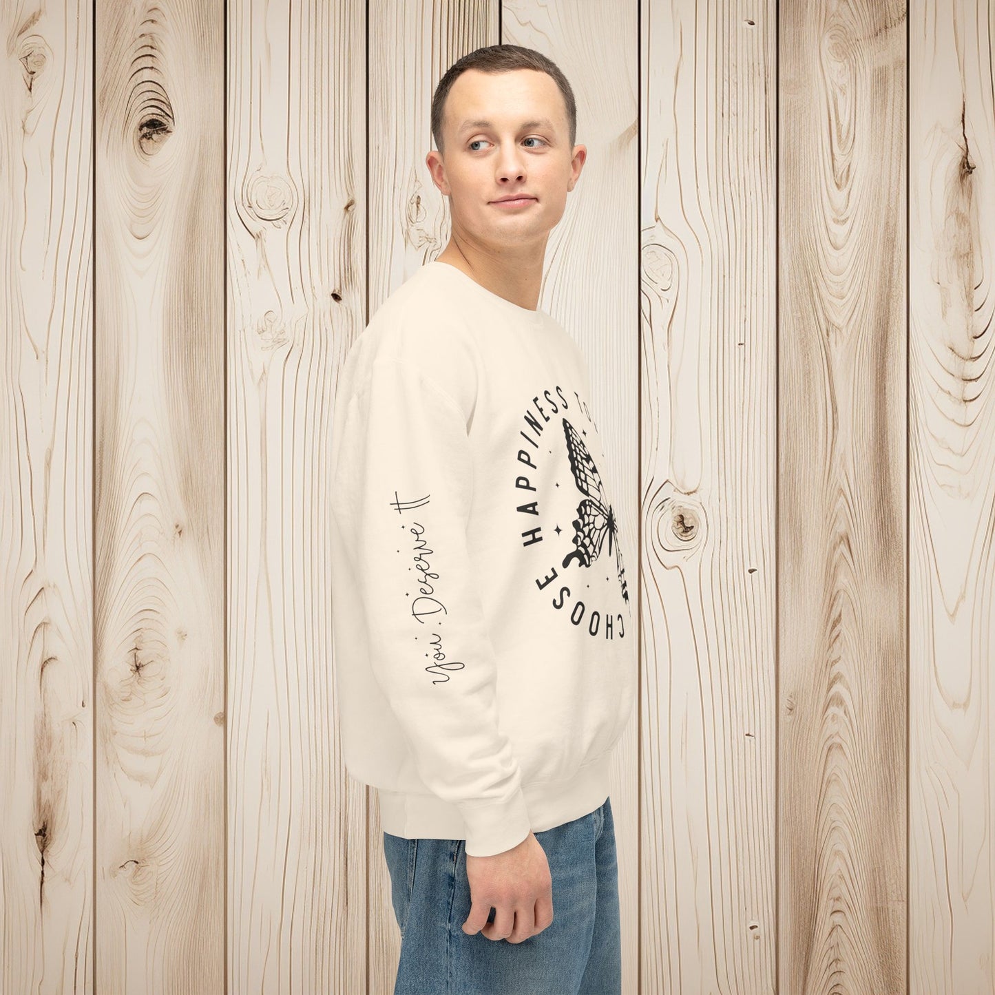 Choose Happiness Unisex Lightweight Crewneck Sweatshirt