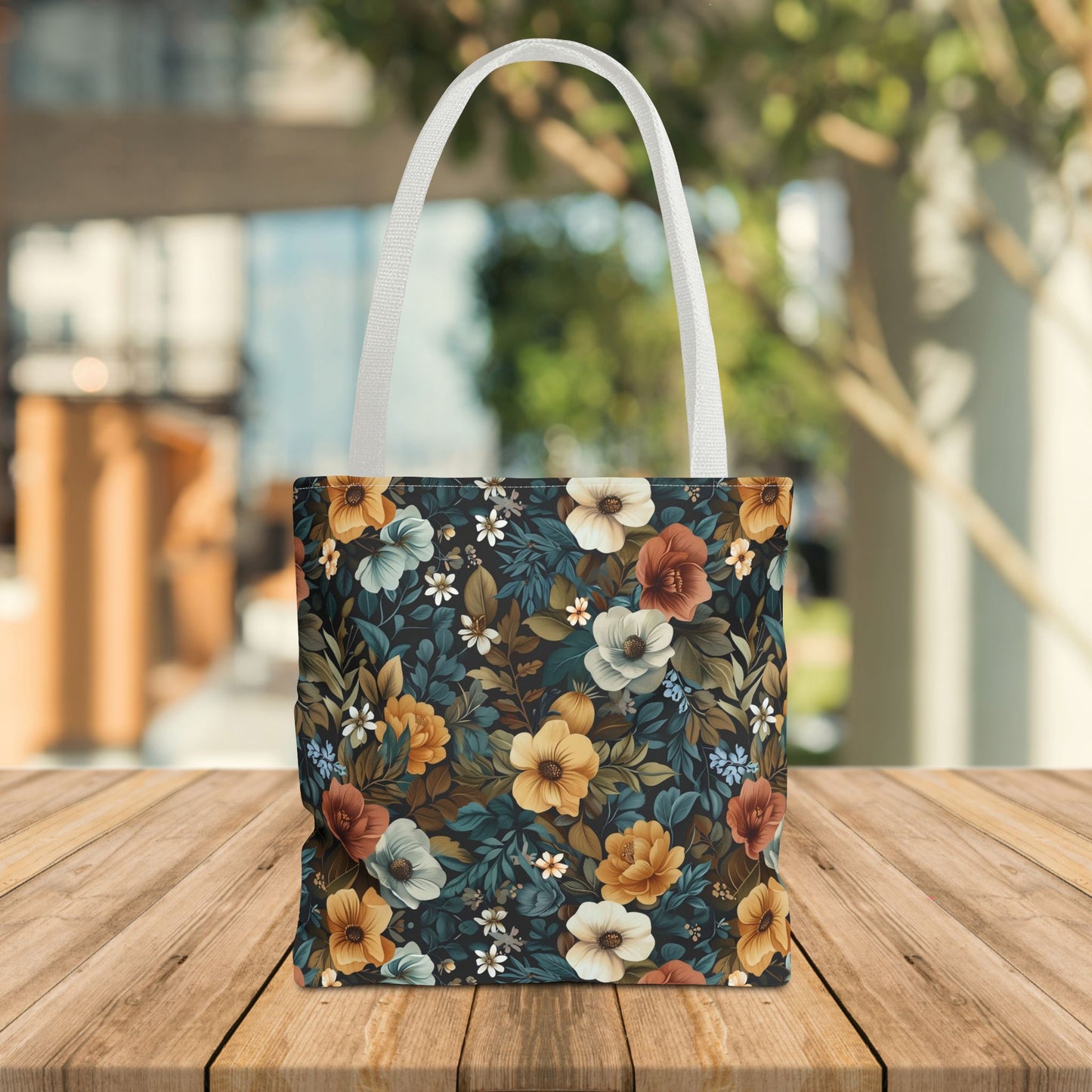 Floral Tote Bag with Vibrant Flower Pattern - EternalAscension