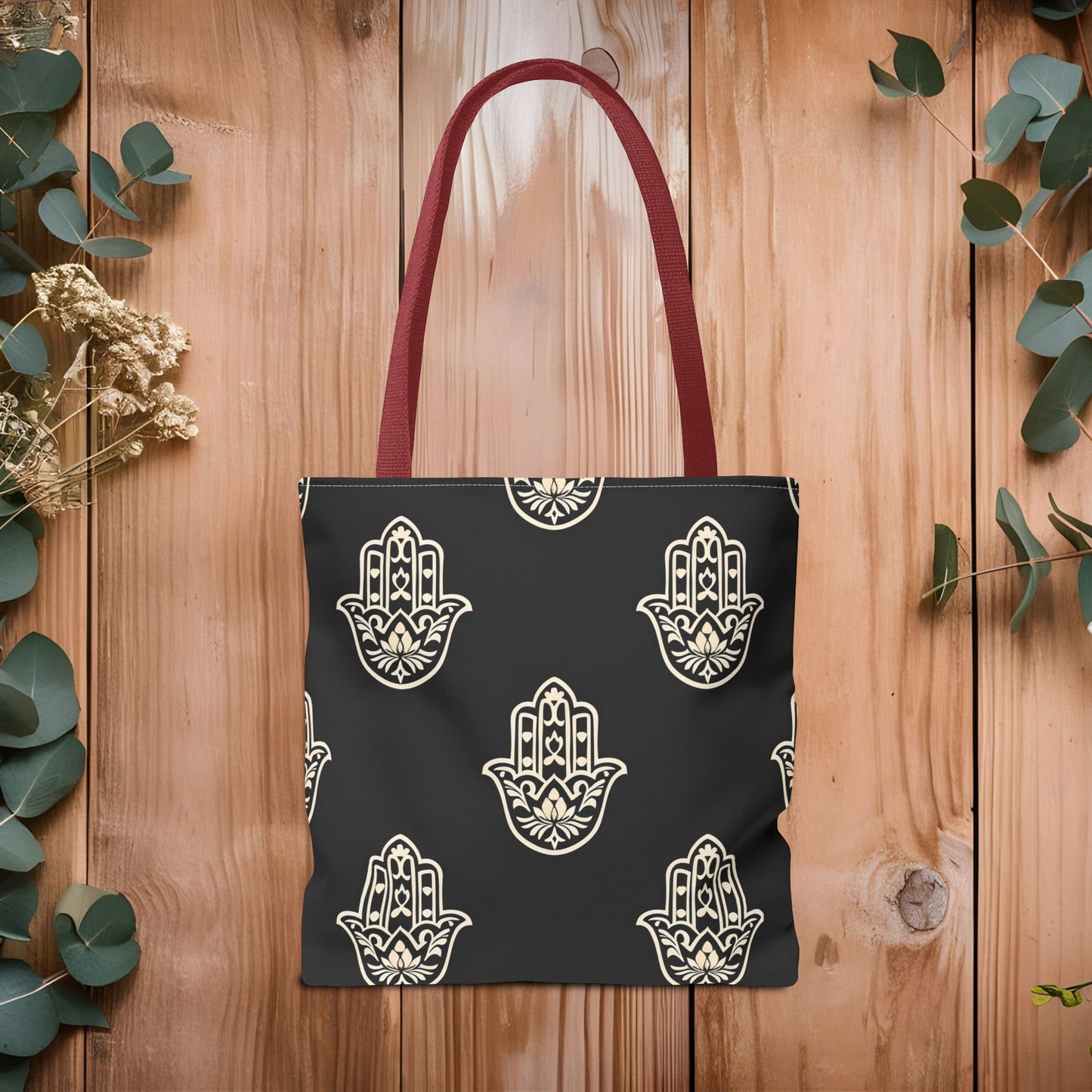 Hamsa Tote Bag with Intricate Design - EternalAscension