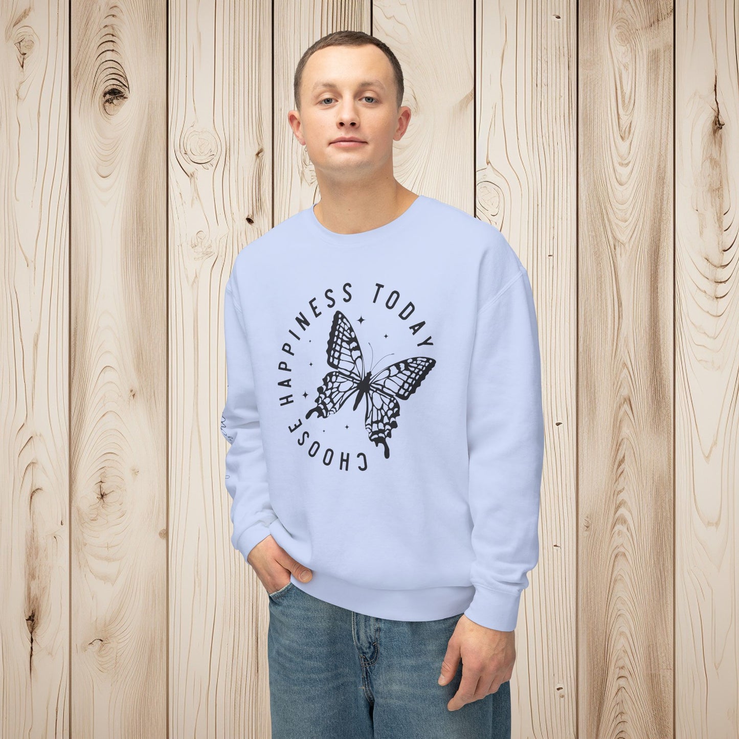 Choose Happiness Unisex Lightweight Crewneck Sweatshirt