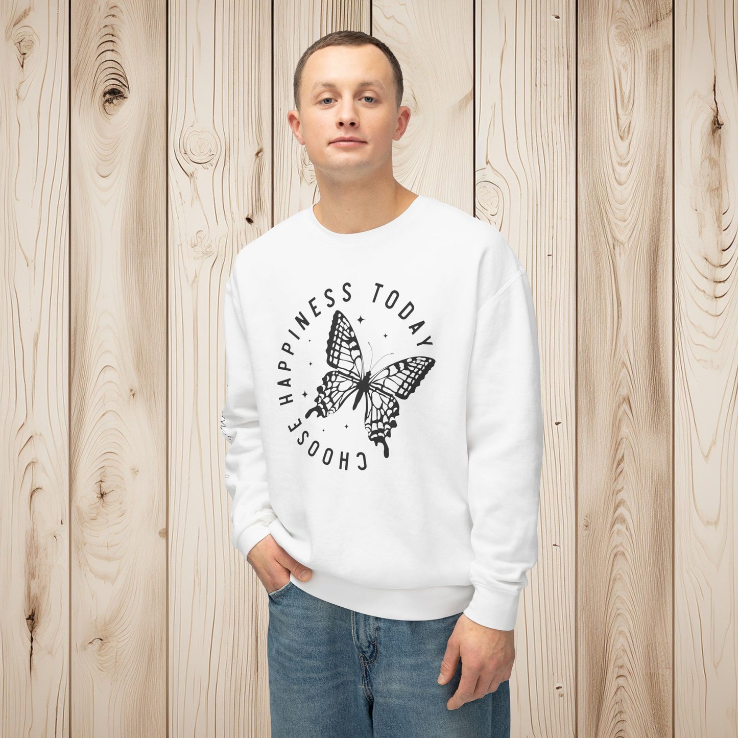 Choose Happiness Unisex Lightweight Crewneck Sweatshirt