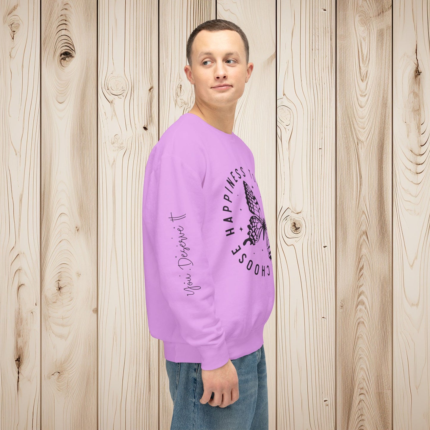 Choose Happiness Unisex Lightweight Crewneck Sweatshirt