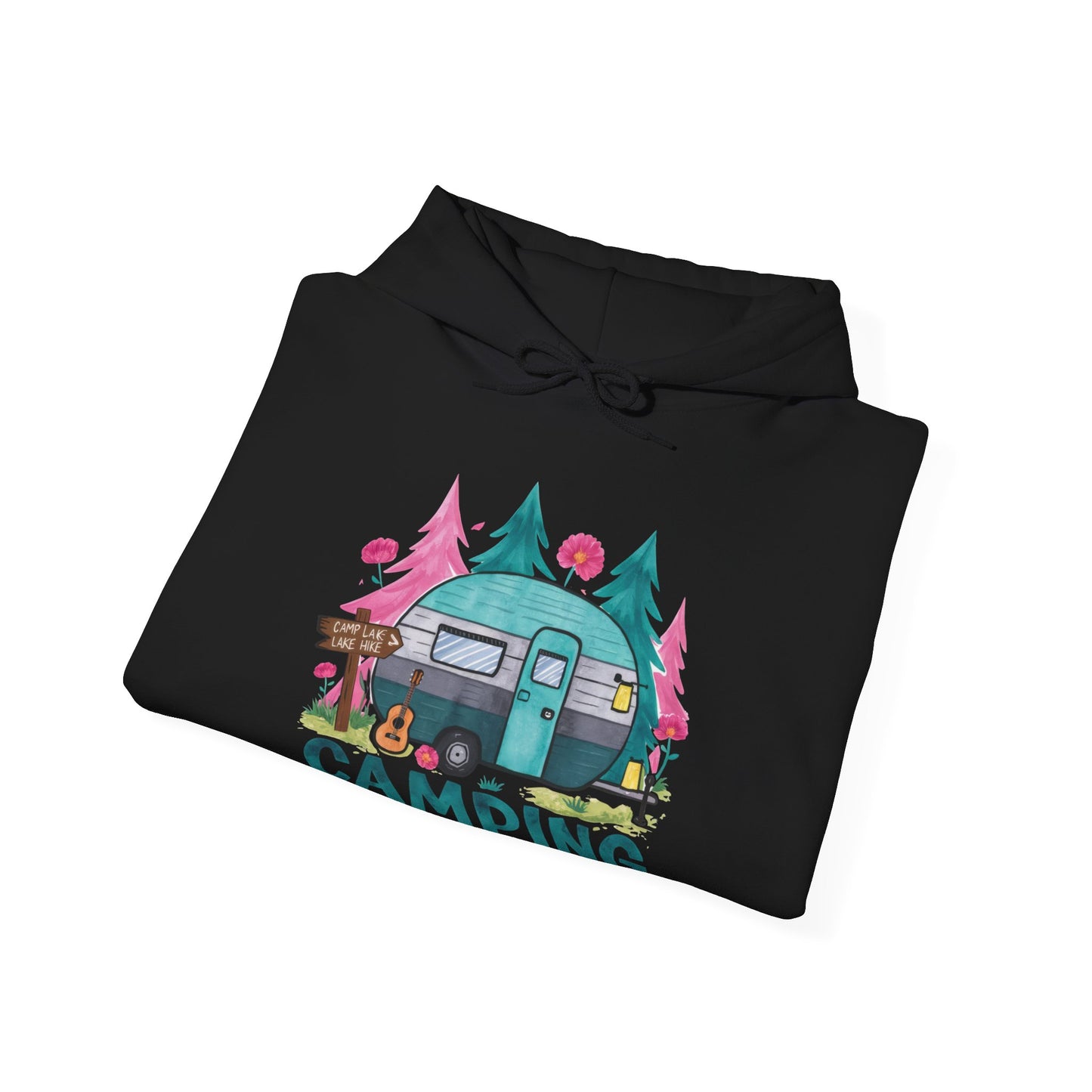 Camping Is My Happy Place! Unisex Heavy Blend™ Hooded Sweatshirt - EternalAscension