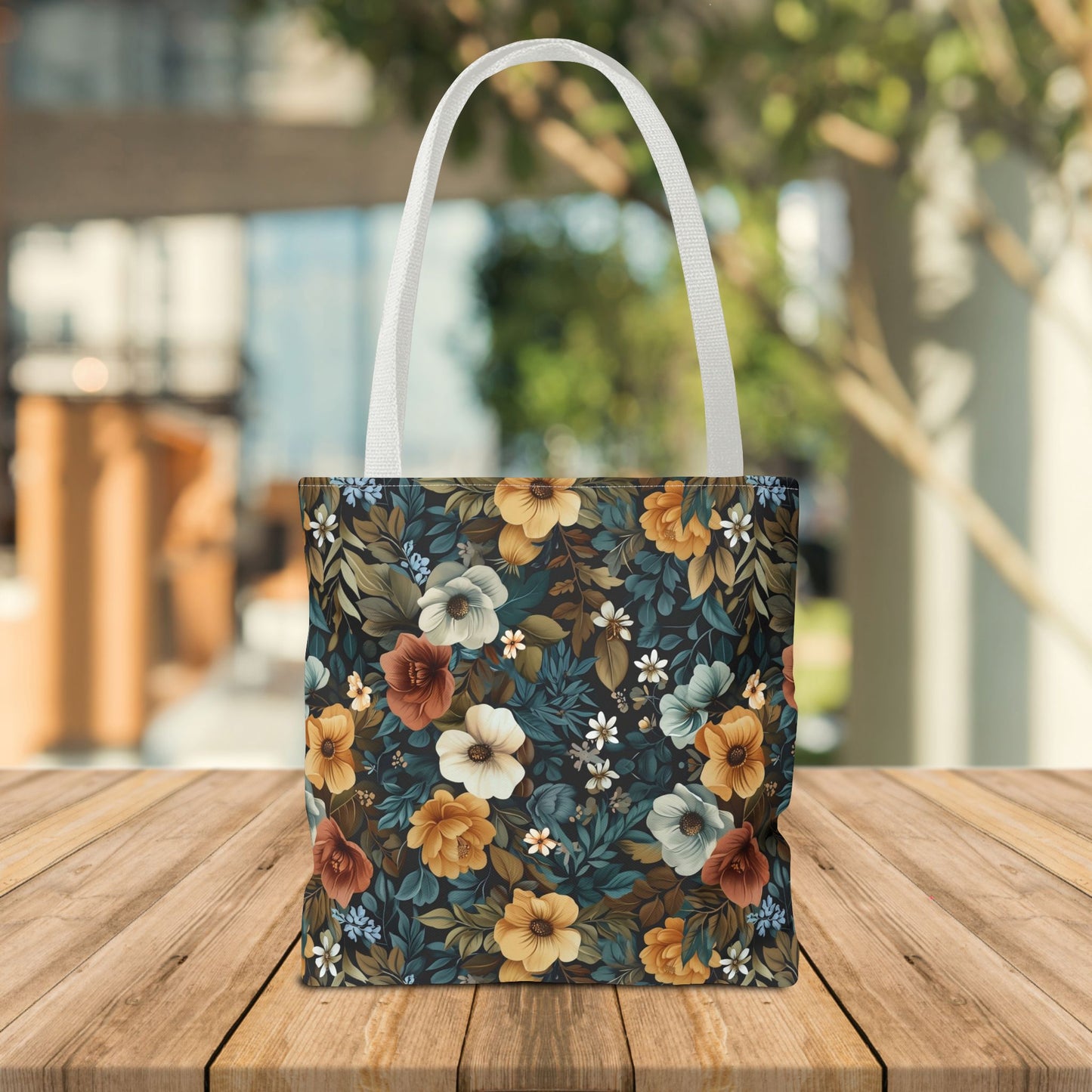 Floral Tote Bag with Vibrant Flower Pattern - EternalAscension