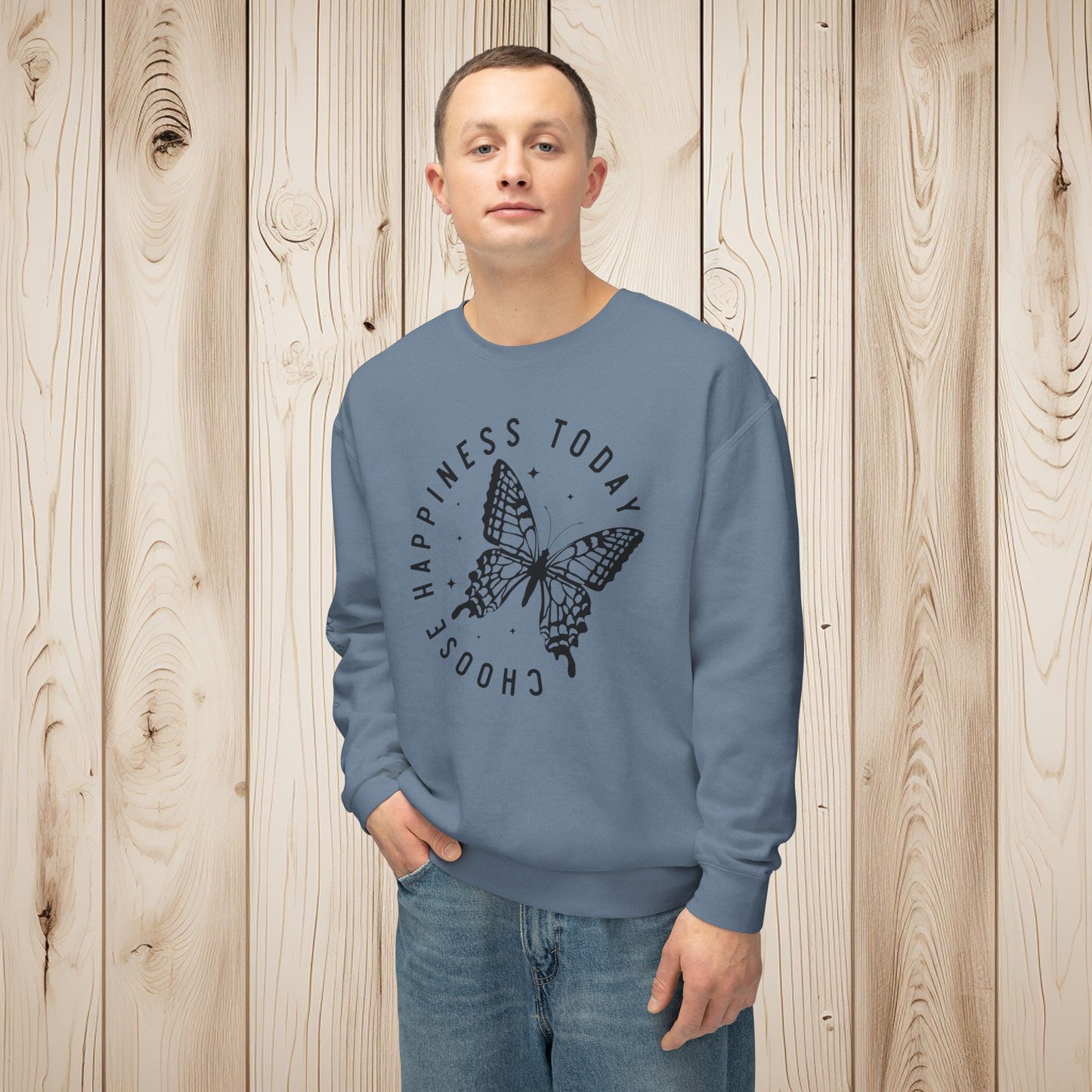 Choose Happiness Unisex Lightweight Crewneck Sweatshirt
