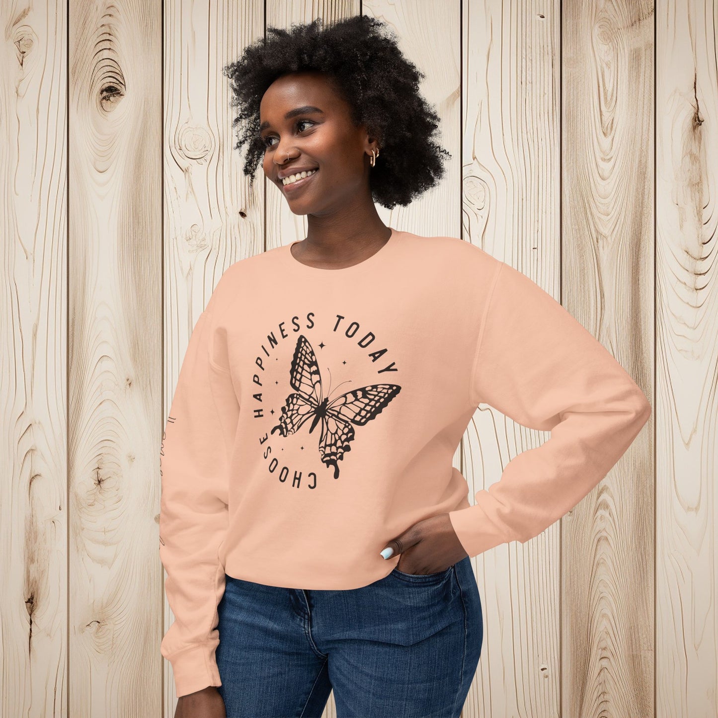 Choose Happiness Unisex Lightweight Crewneck Sweatshirt