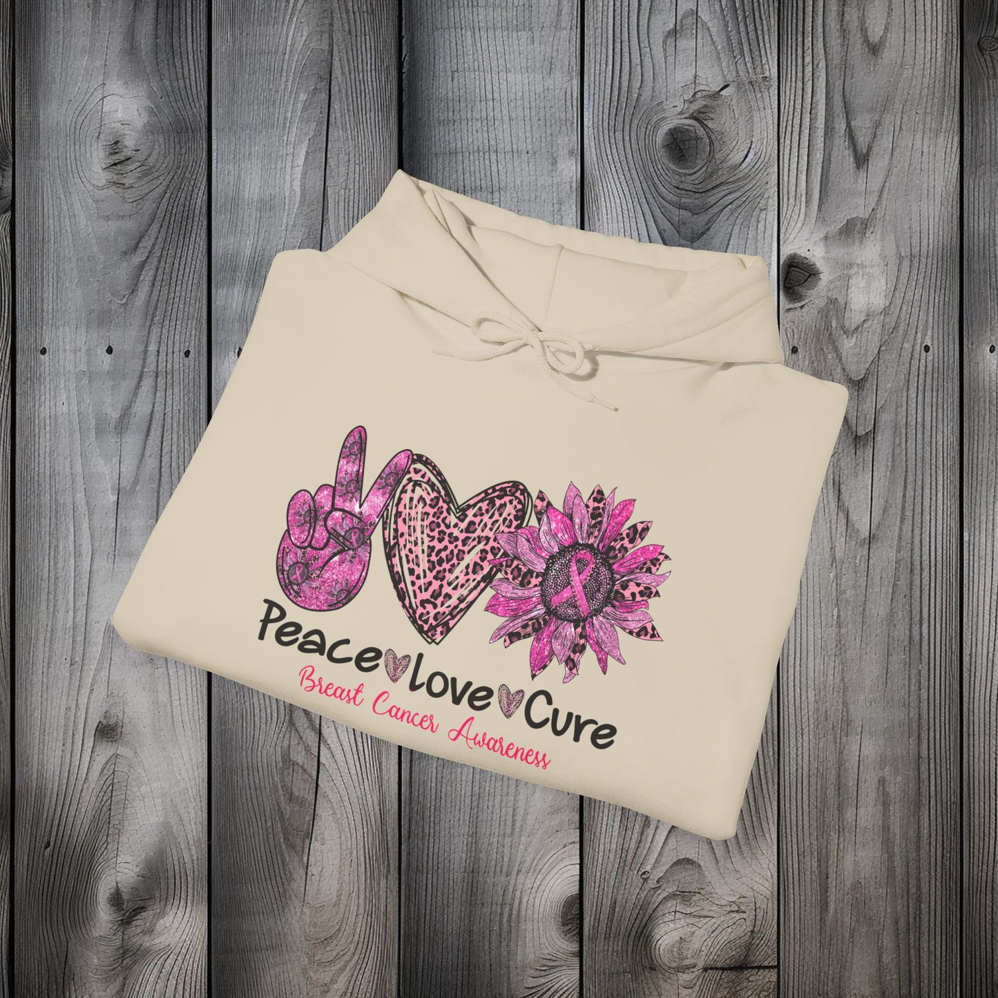 Peace Love Cure Hoodie Unisex Heavy Blend™ Hooded Sweatshirt