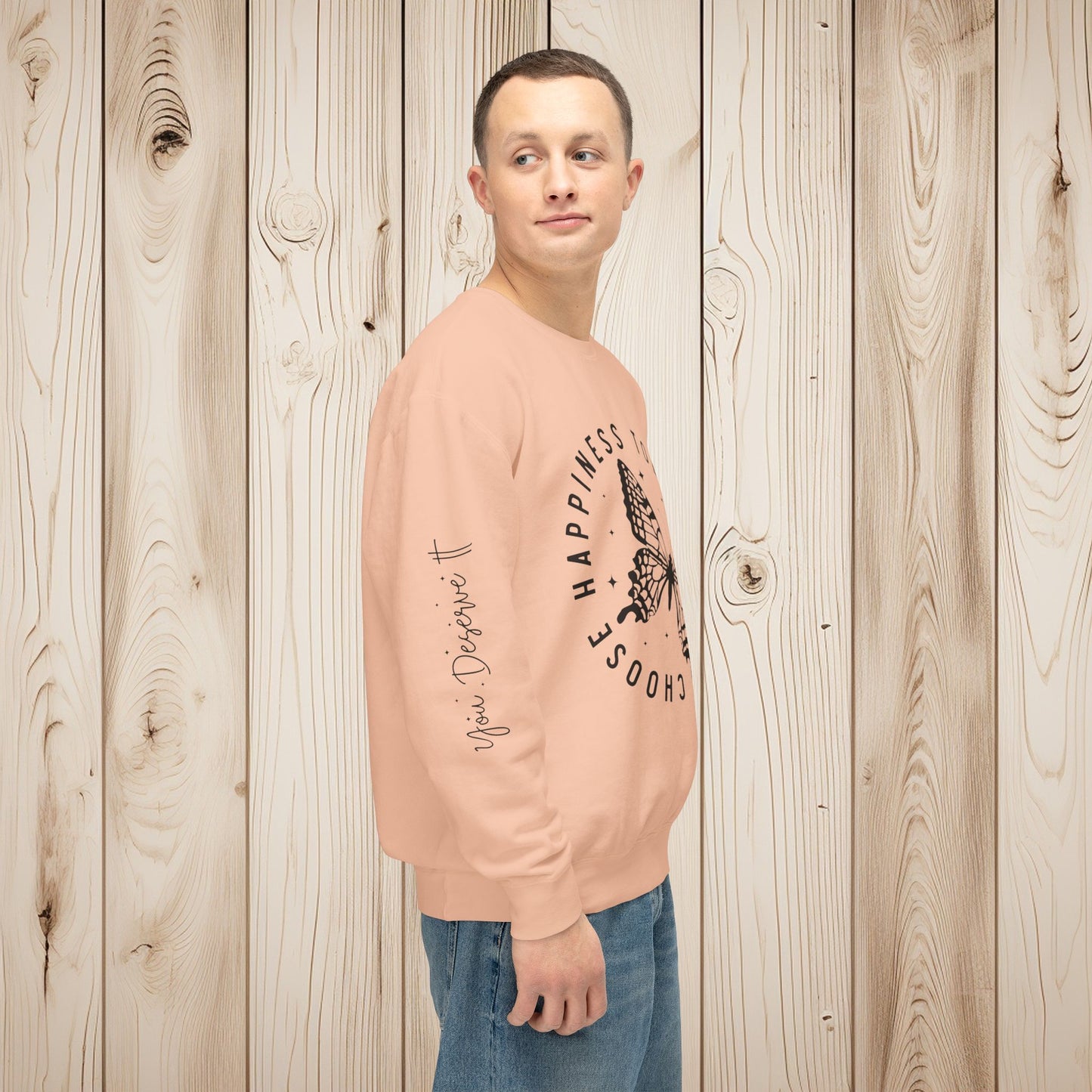 Choose Happiness Unisex Lightweight Crewneck Sweatshirt