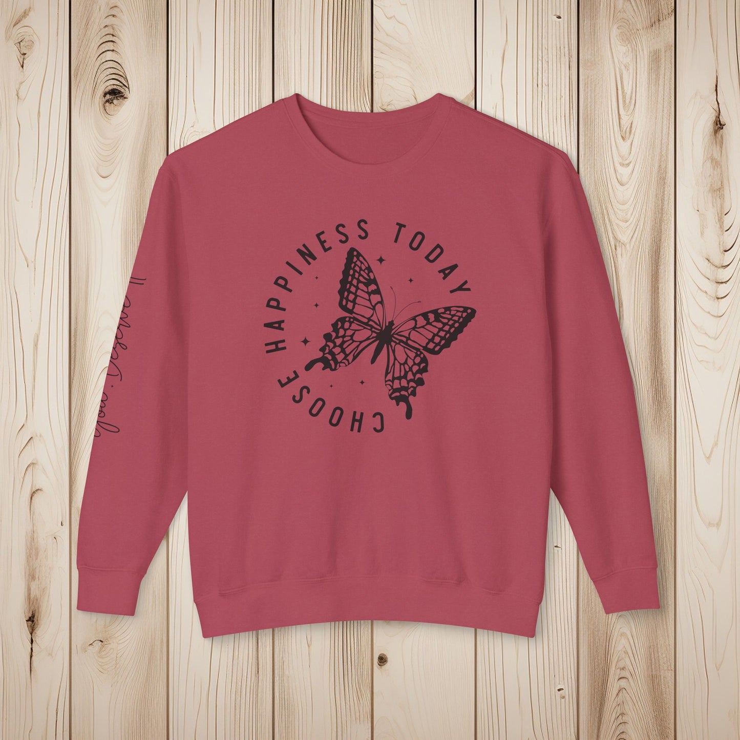 Choose Happiness Unisex Lightweight Crewneck Sweatshirt