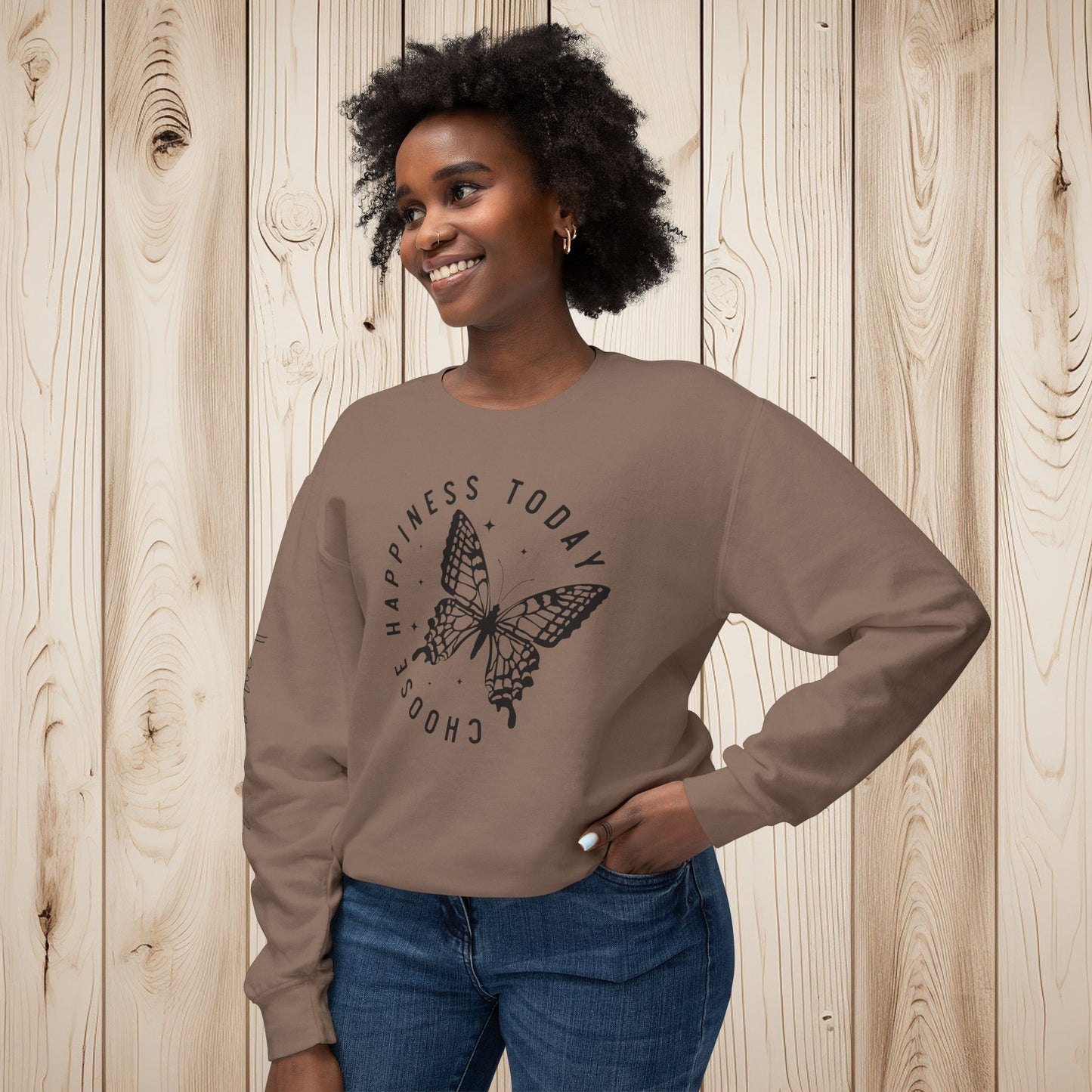 Choose Happiness Unisex Lightweight Crewneck Sweatshirt