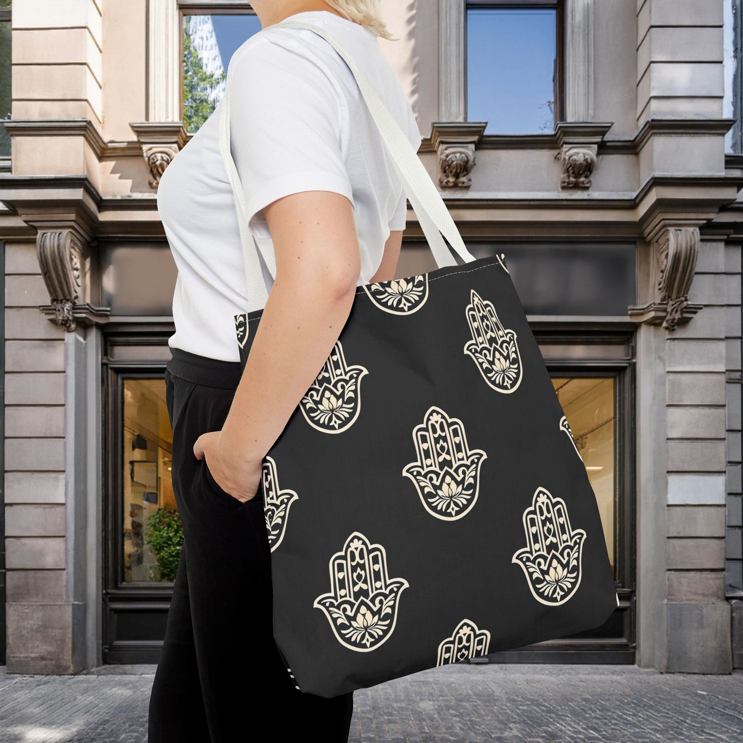 Hamsa Tote Bag with Intricate Design - EternalAscension