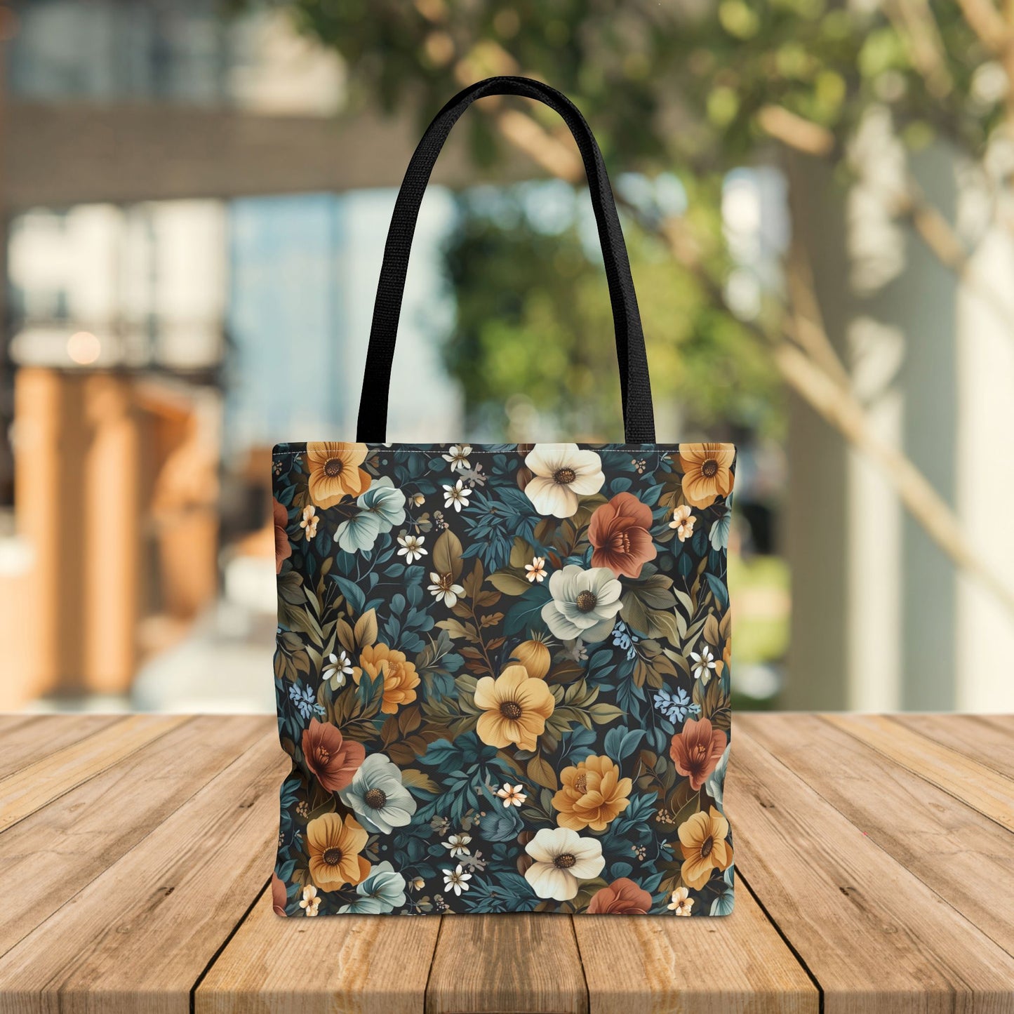 Floral Tote Bag with Vibrant Flower Pattern - EternalAscension