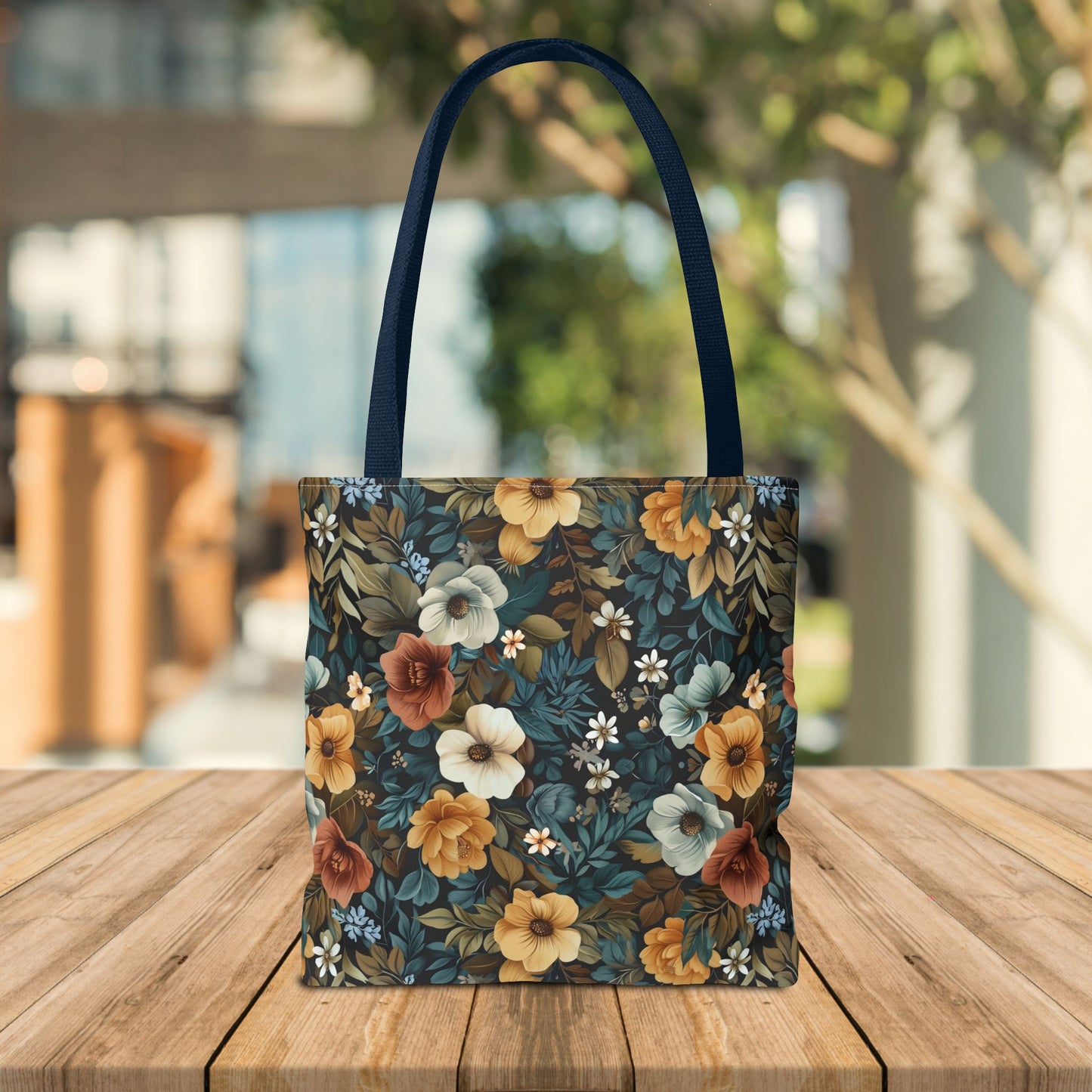 Floral Tote Bag with Vibrant Flower Pattern - EternalAscension