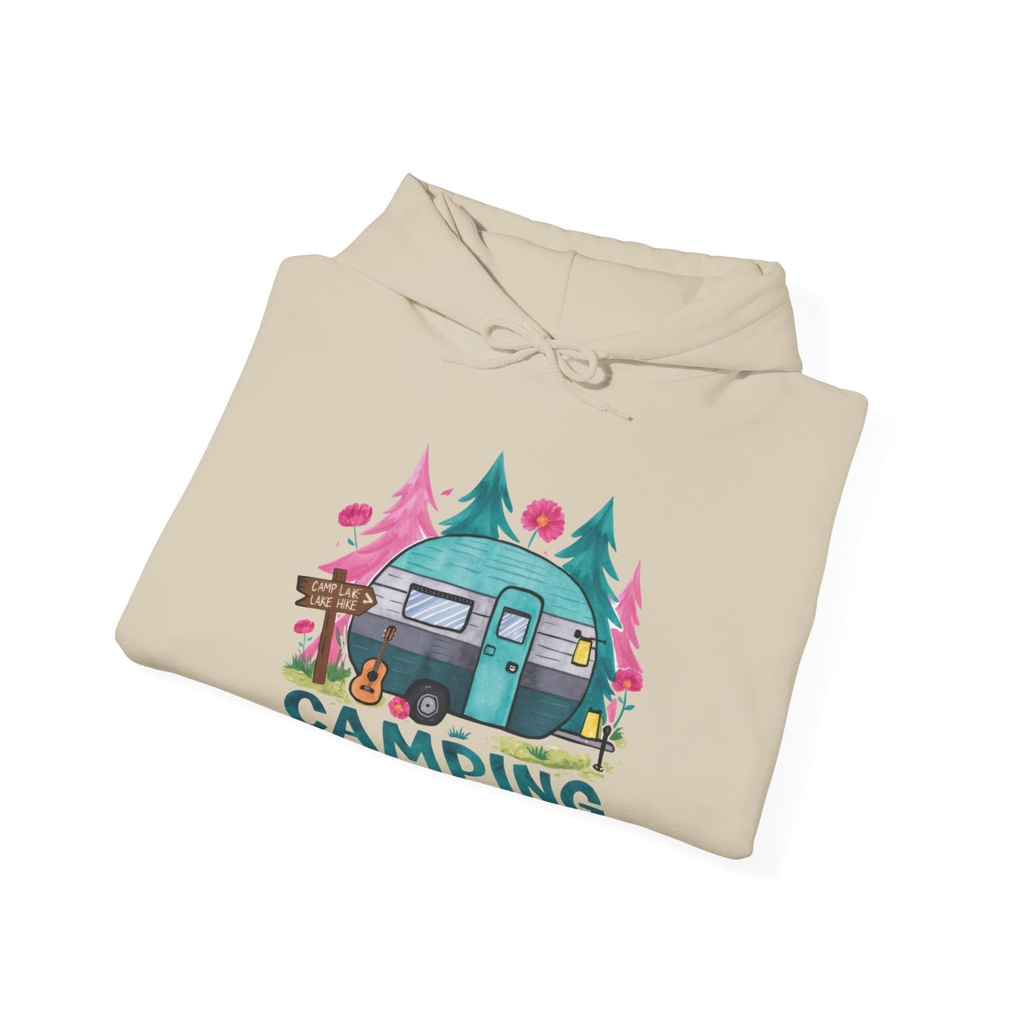 Camping Is My Happy Place! Unisex Heavy Blend™ Hooded Sweatshirt - EternalAscension