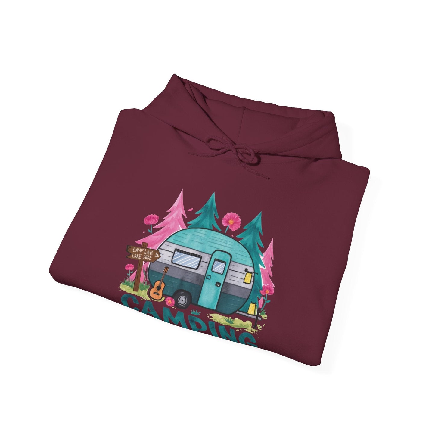 Camping Is My Happy Place! Unisex Heavy Blend™ Hooded Sweatshirt - EternalAscension