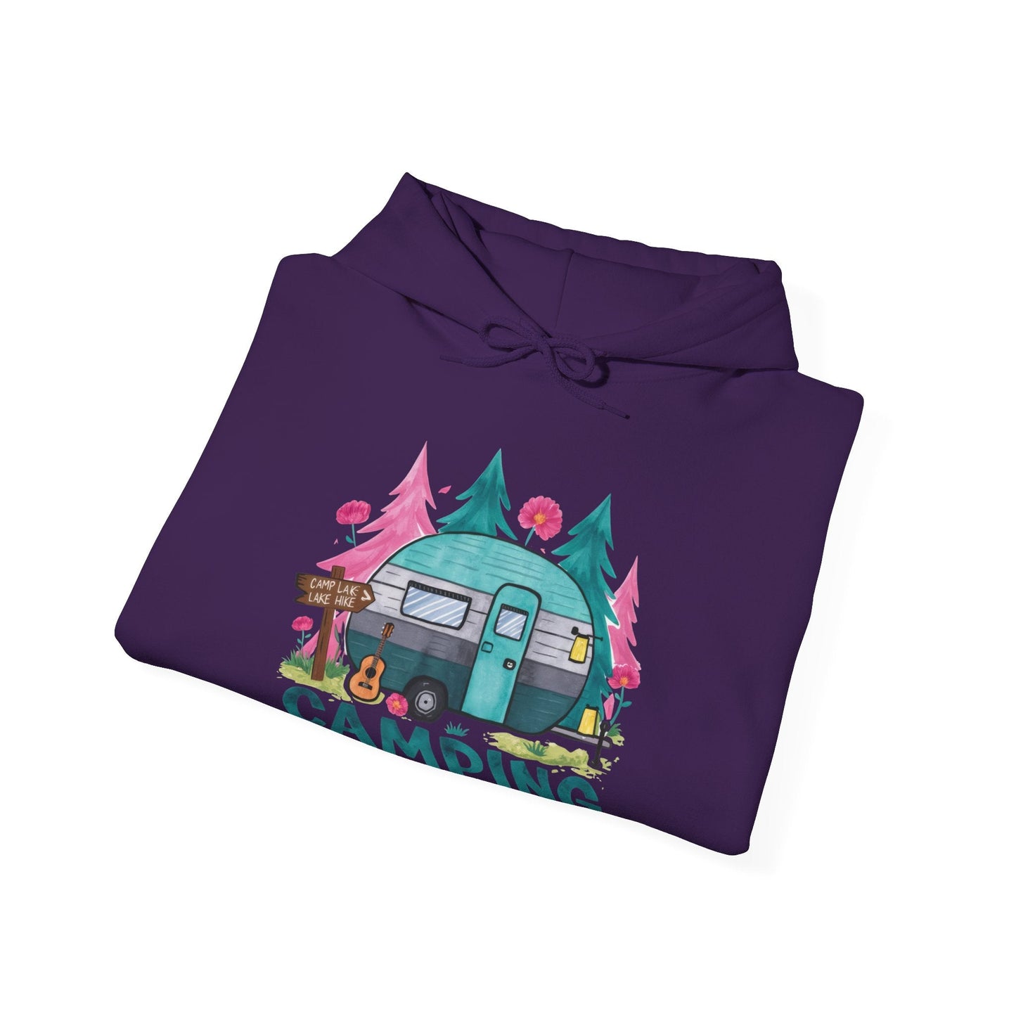 Camping Is My Happy Place! Unisex Heavy Blend™ Hooded Sweatshirt - EternalAscension