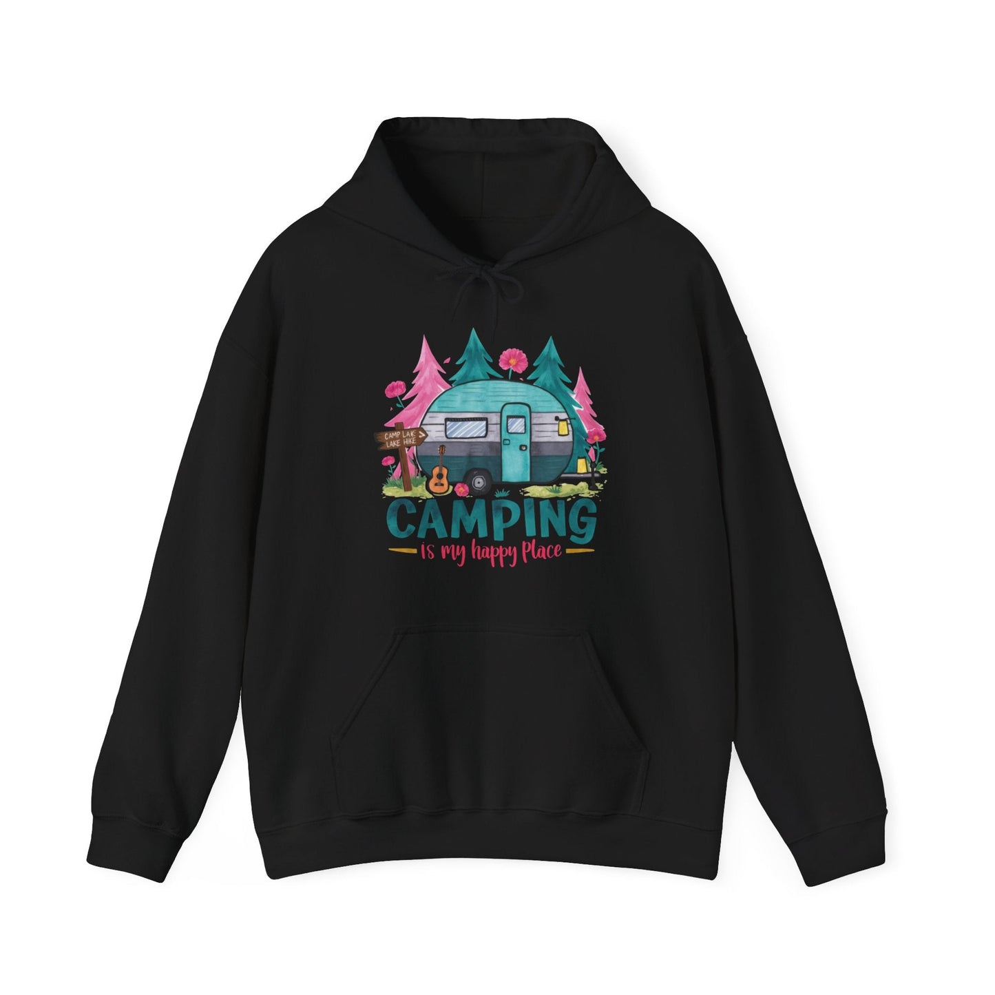 Camping Is My Happy Place! Unisex Heavy Blend™ Hooded Sweatshirt - EternalAscension