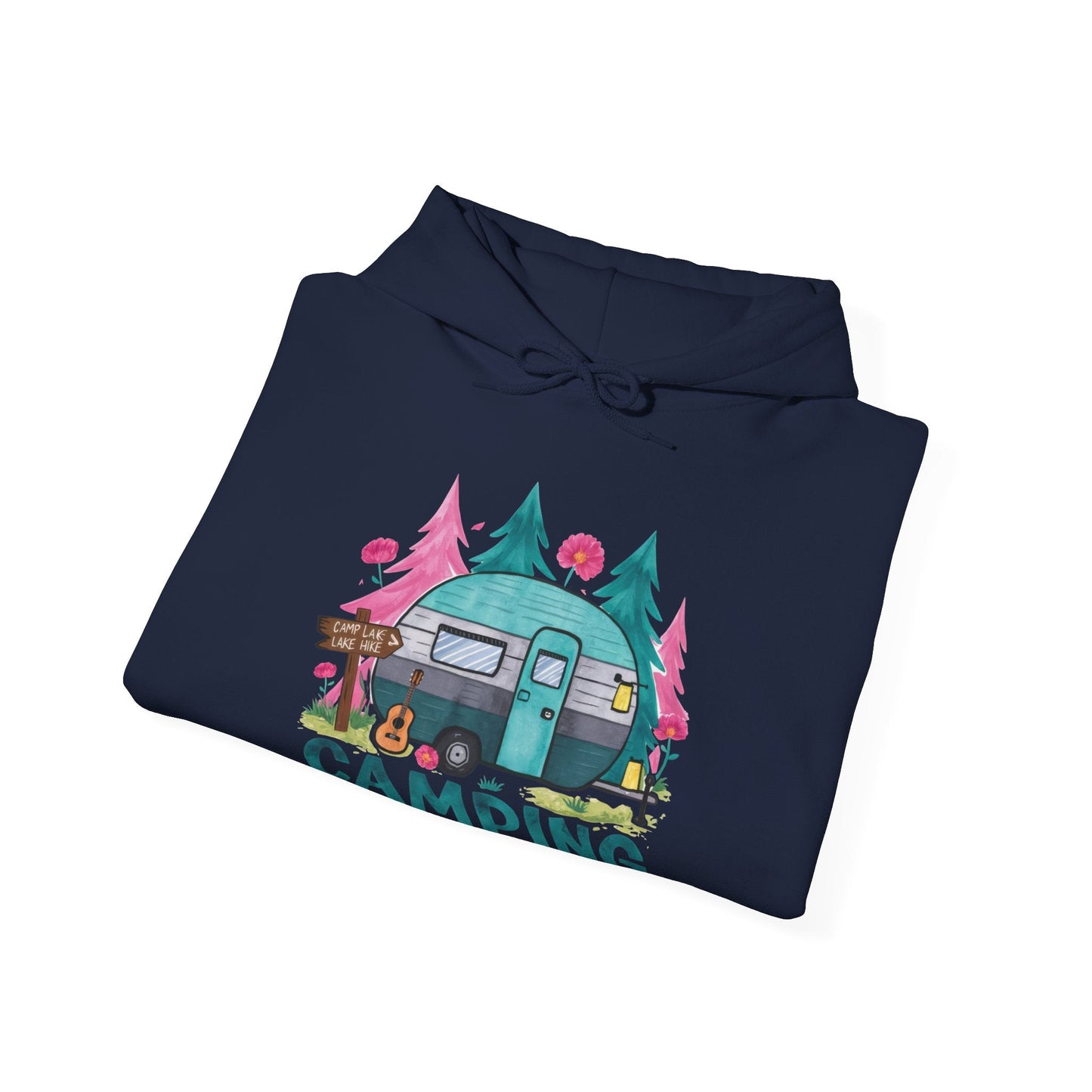 Camping Is My Happy Place! Unisex Heavy Blend™ Hooded Sweatshirt - EternalAscension