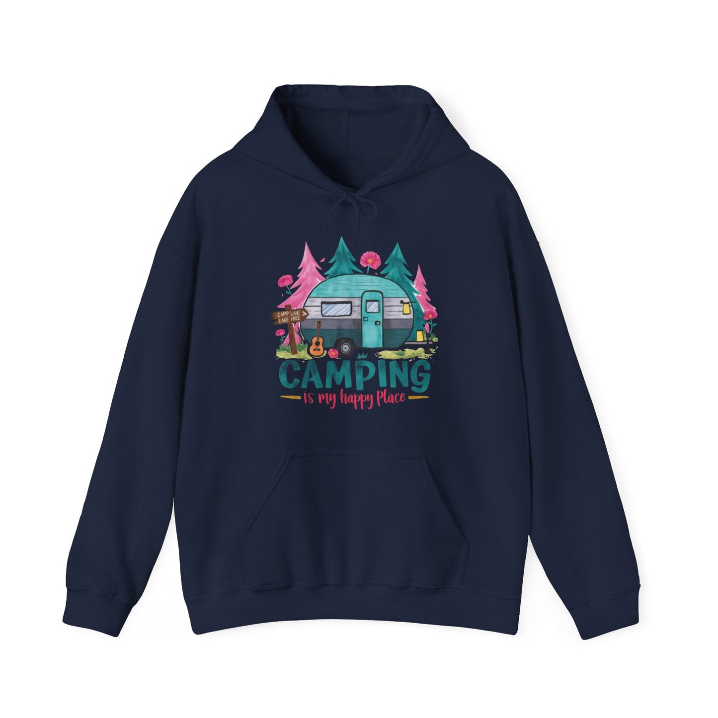 Camping Is My Happy Place! Unisex Heavy Blend™ Hooded Sweatshirt - EternalAscension
