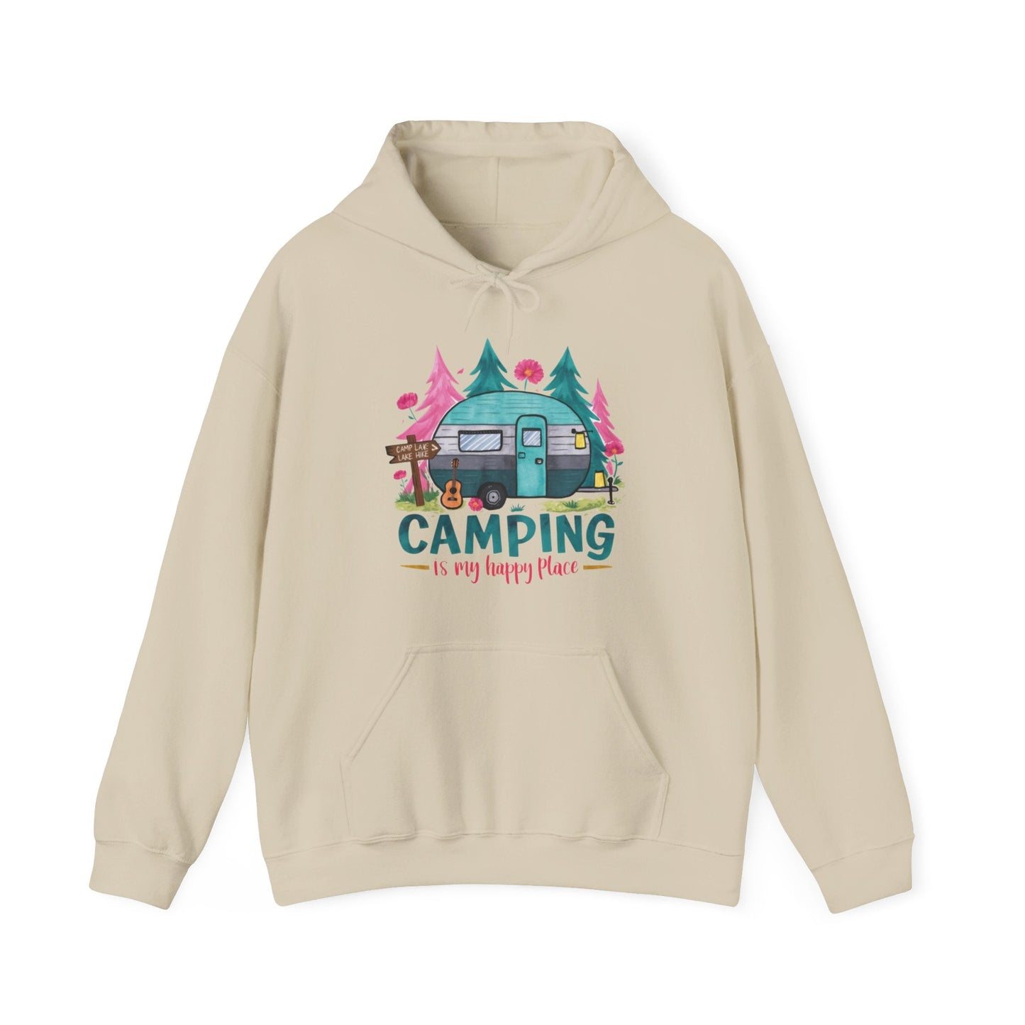 Camping Is My Happy Place! Unisex Heavy Blend™ Hooded Sweatshirt - EternalAscension