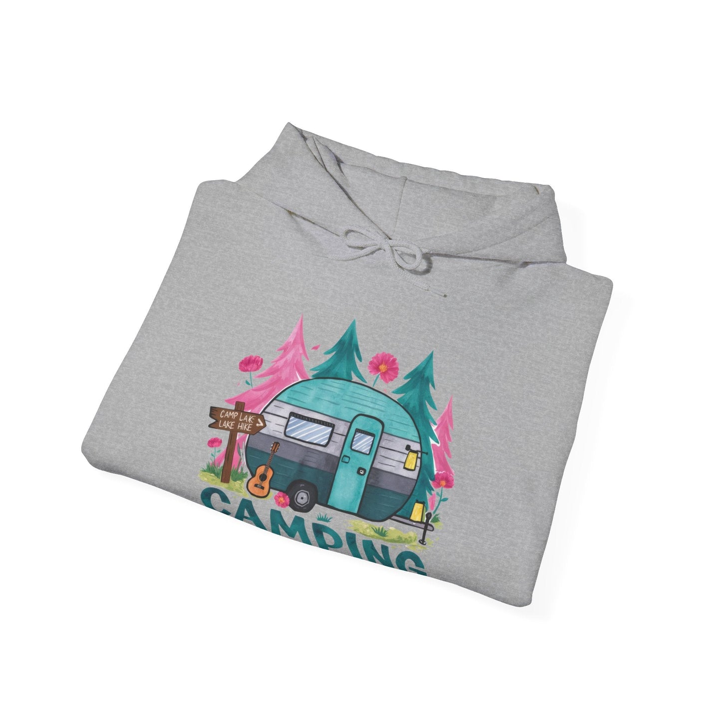 Camping Is My Happy Place! Unisex Heavy Blend™ Hooded Sweatshirt - EternalAscension