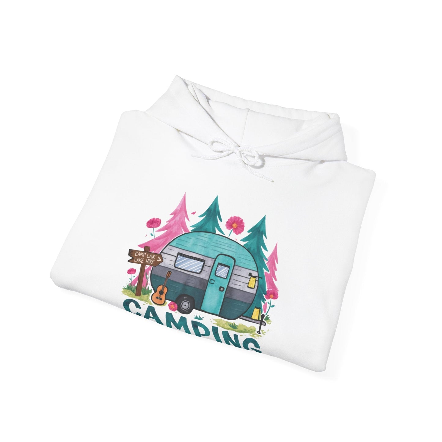 Camping Is My Happy Place! Unisex Heavy Blend™ Hooded Sweatshirt - EternalAscension