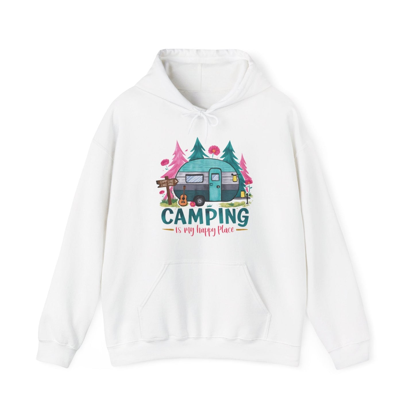 Camping Is My Happy Place! Unisex Heavy Blend™ Hooded Sweatshirt - EternalAscension