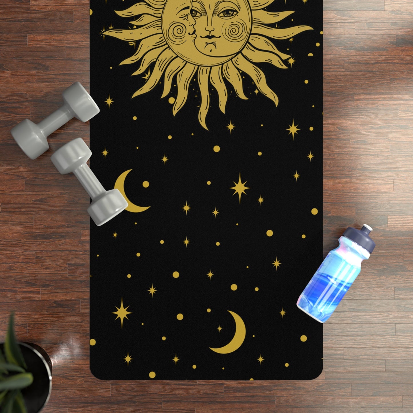 Celestial Cosmos Yoga Mat, Sun Moon Design - EternalAscension