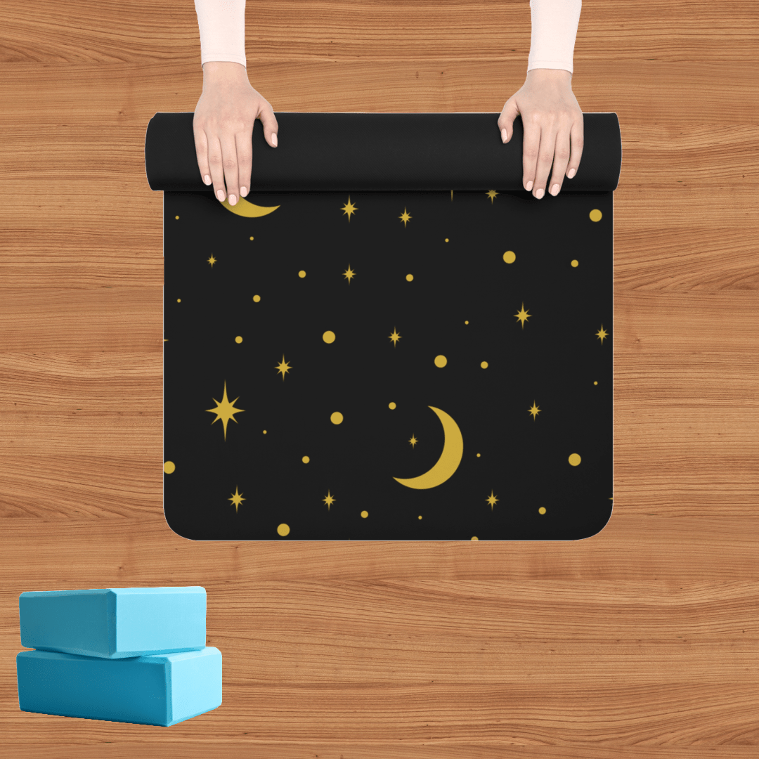 Celestial Cosmos Yoga Mat, Sun Moon Design - EternalAscension