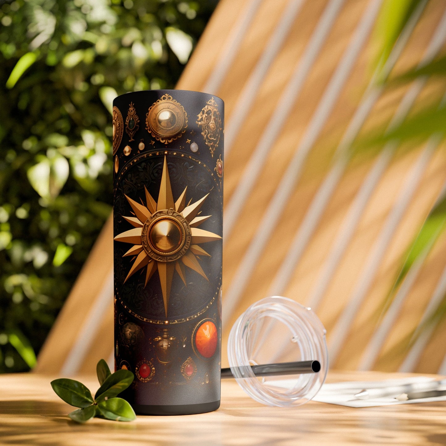 Celestial Gems Skinny Tumbler with Straw, 20oz - EternalAscension