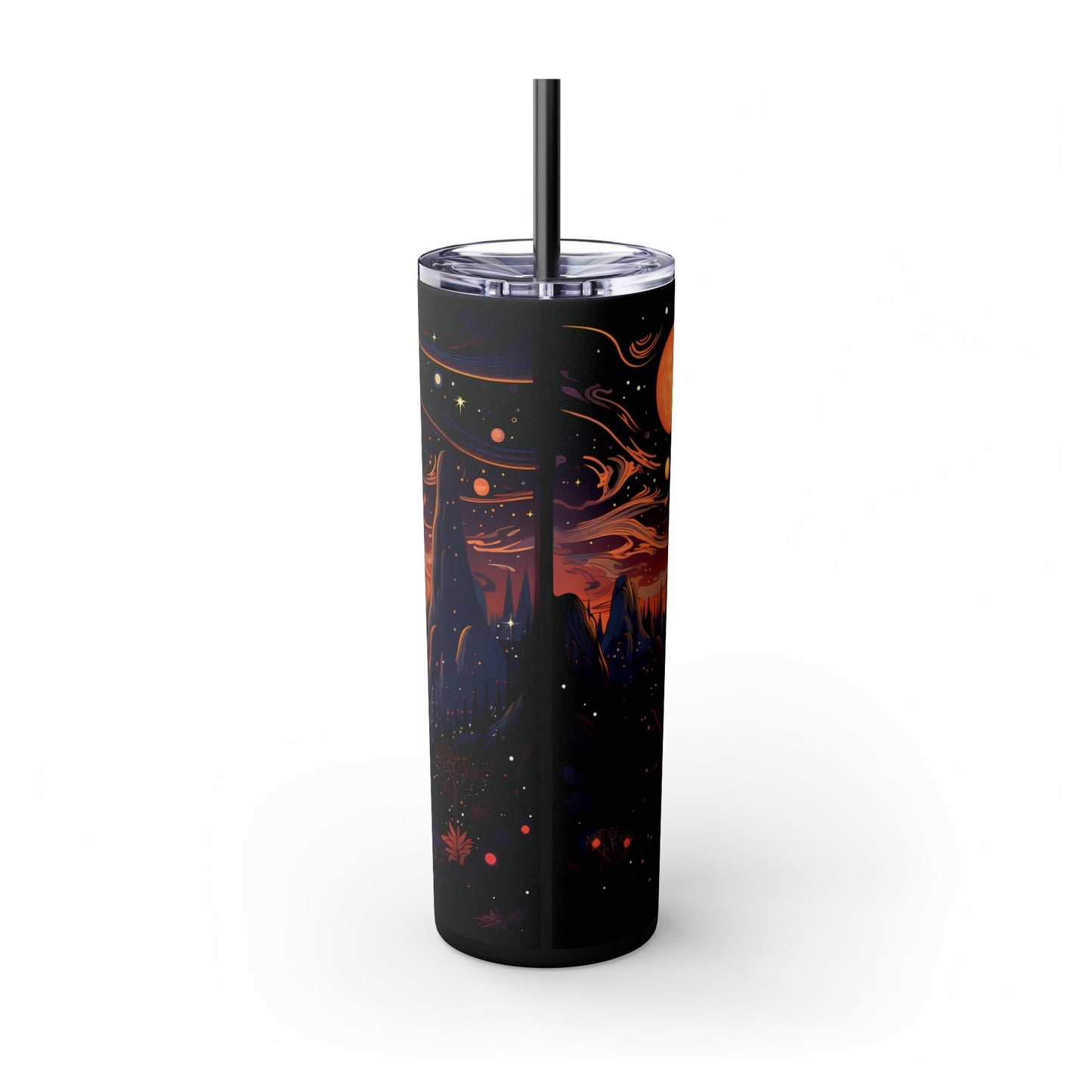 Celestial Serenity Skinny Tumbler with Straw, 20oz - EternalAscension
