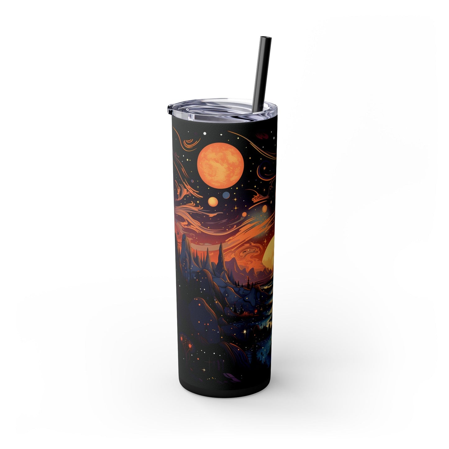 Celestial Serenity Skinny Tumbler with Straw, 20oz - EternalAscension