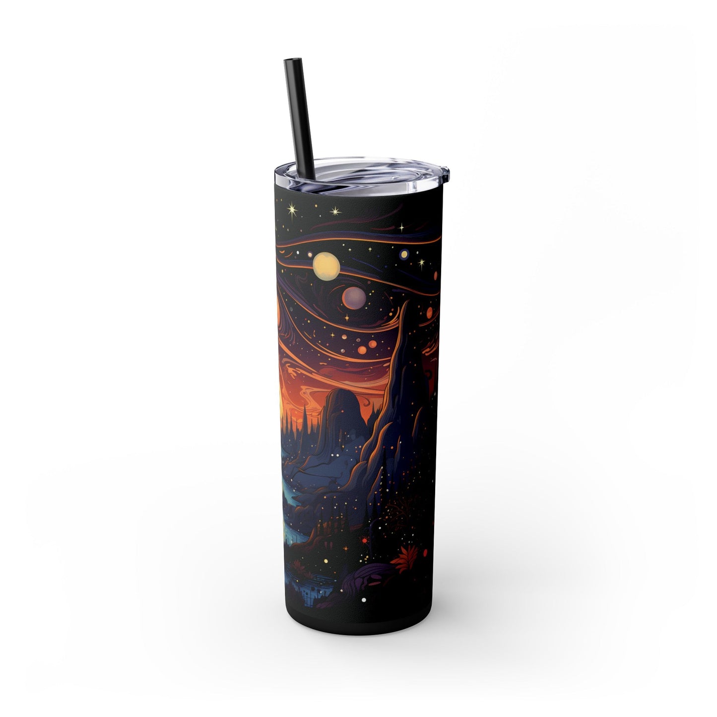 Celestial Serenity Skinny Tumbler with Straw, 20oz - EternalAscension