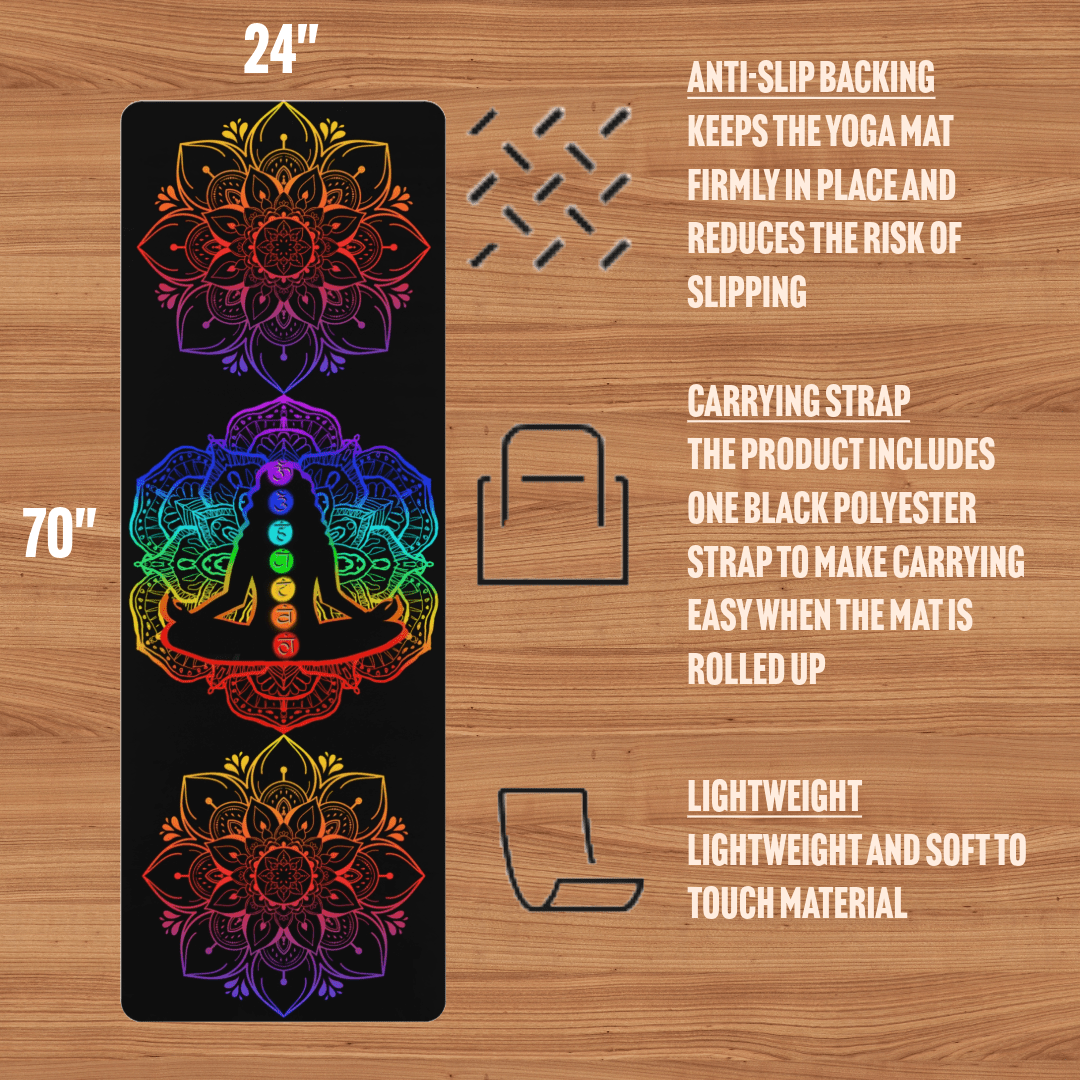 Chakra Mandala Design Yoga Mat - EternalAscension