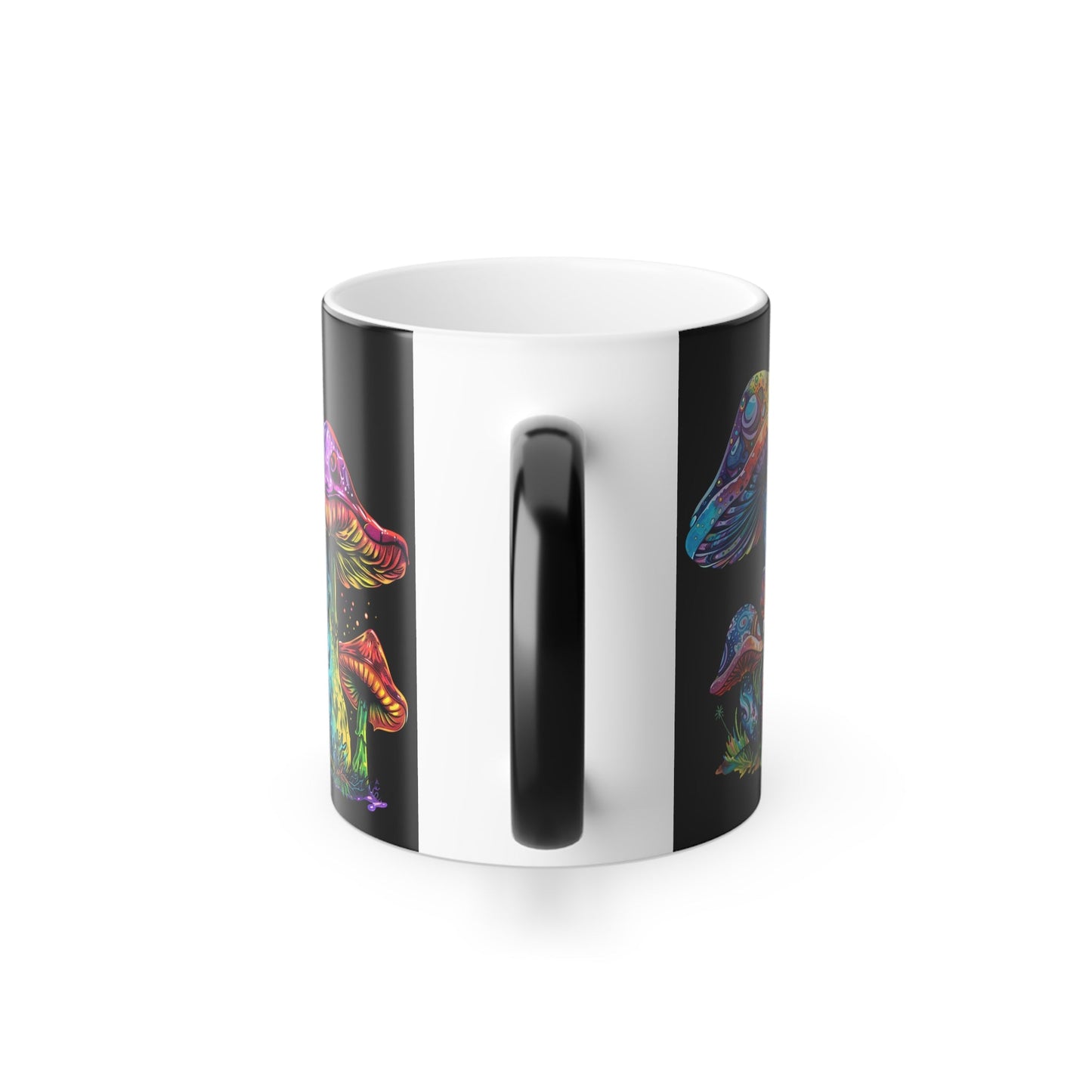 Color Morphing Mushroom Mug, 11oz - Psychedelic Mushrooms Artwork, Color Changing Coffee Cup, Trippy Ceramic Tea Mug, Unique Kitchen Gift - EternalAscension