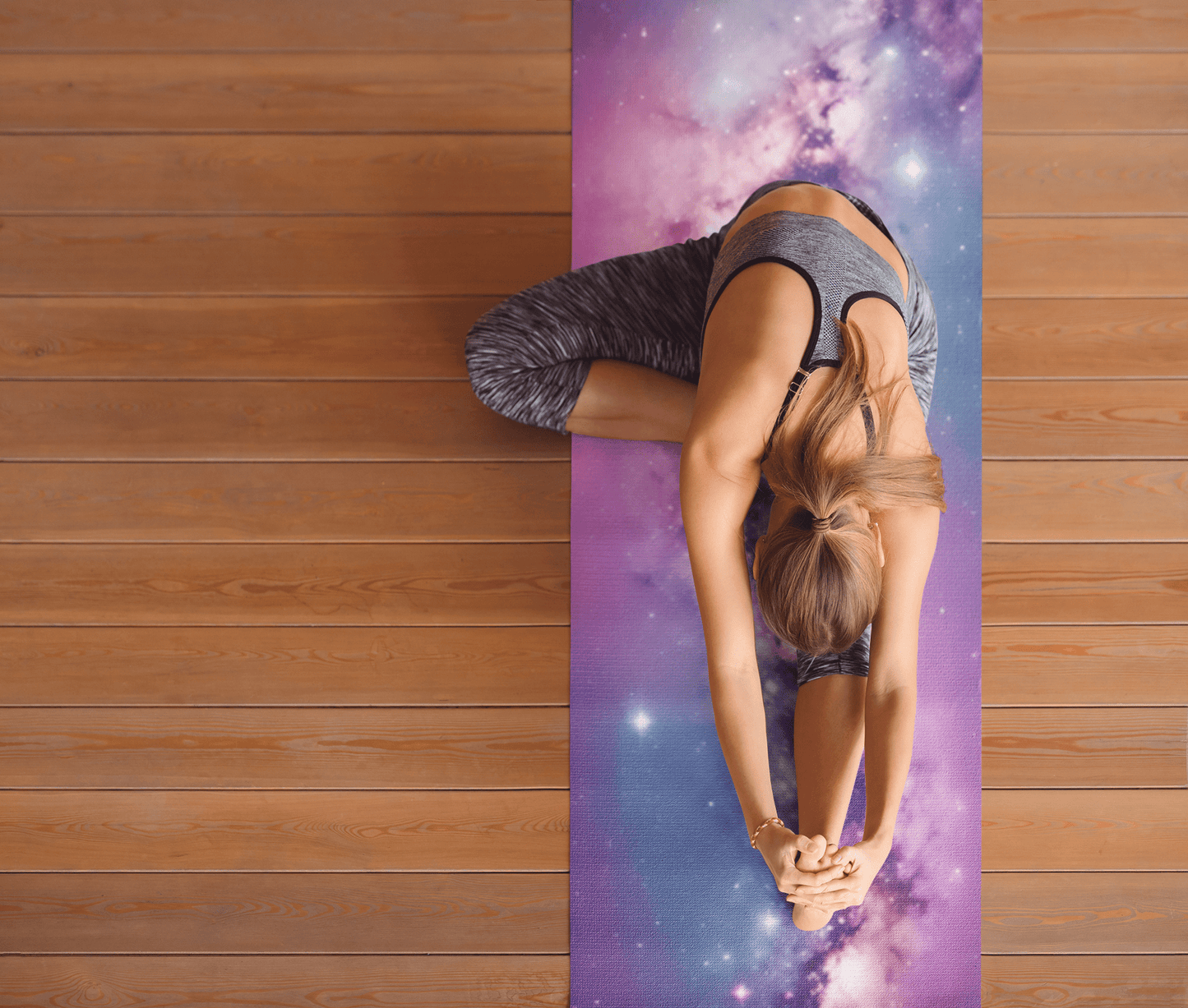 Cosmic Serenity Galaxy Nebula Yoga Mat - EternalAscension