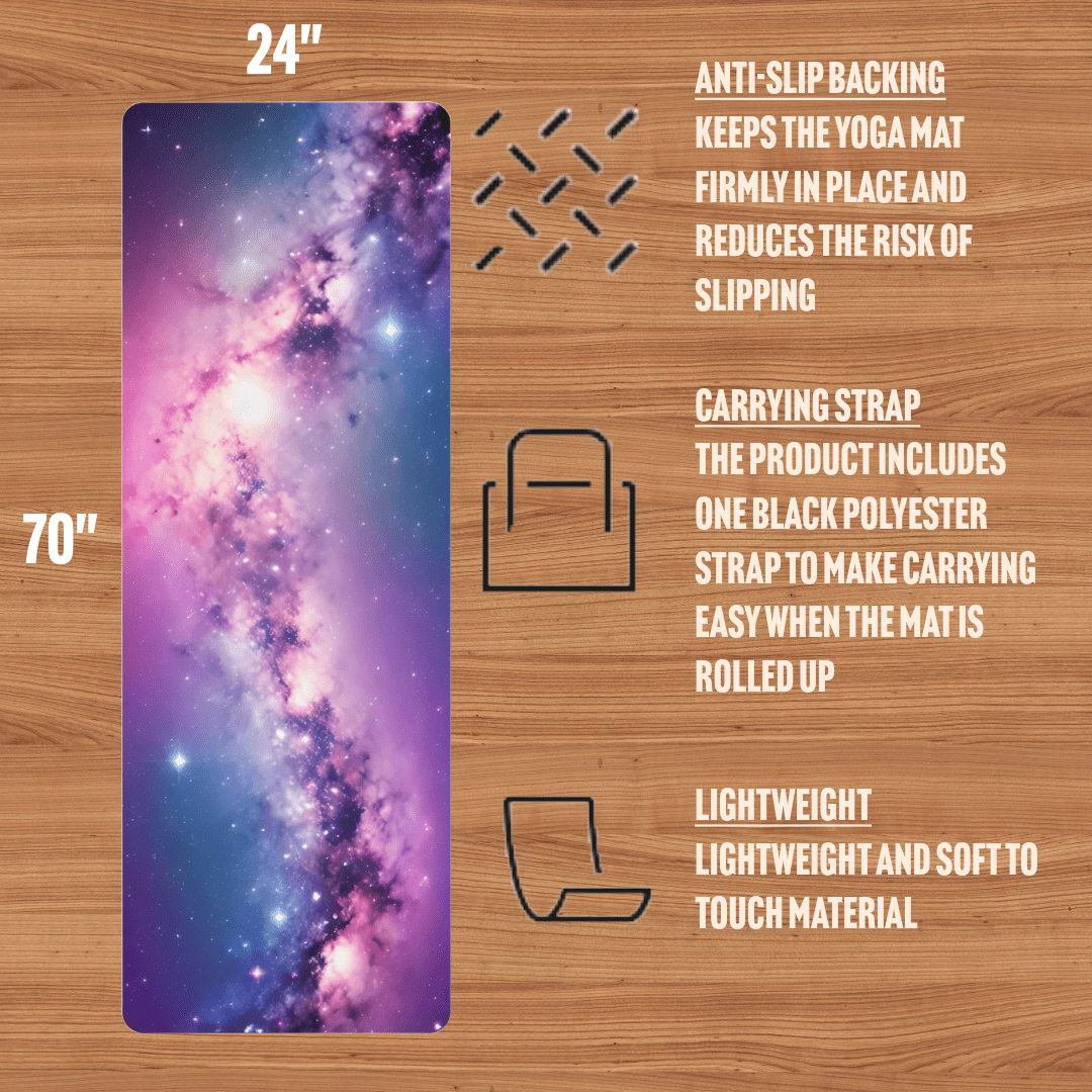 Cosmic Serenity Galaxy Nebula Yoga Mat - EternalAscension