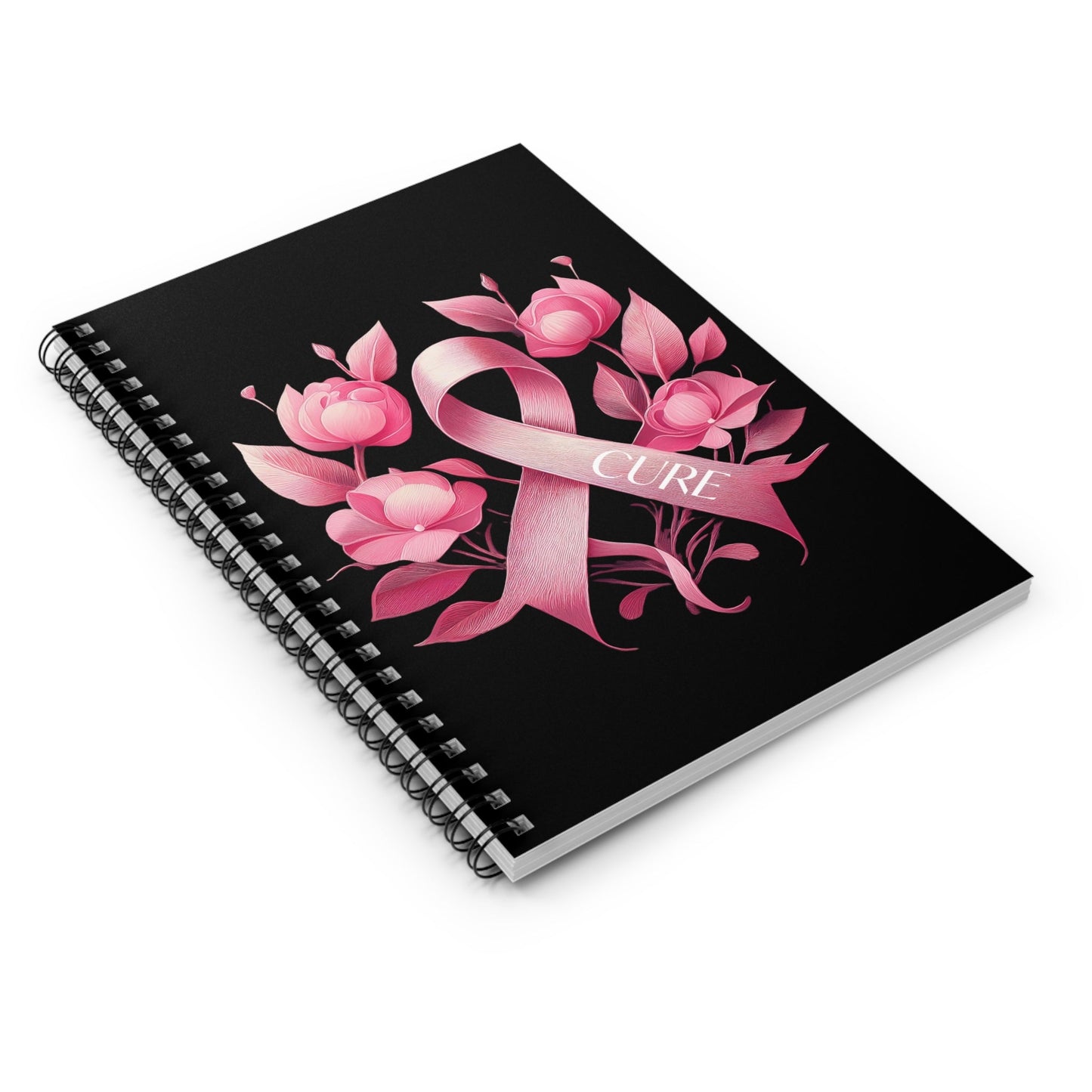 Cure Floral Ribbon Spiral Notebook - Ruled Line - EternalAscension