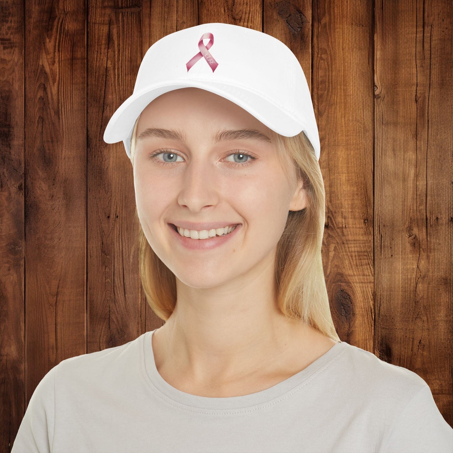 Cure Pink Ribbon Low Profile Baseball Cap - EternalAscension
