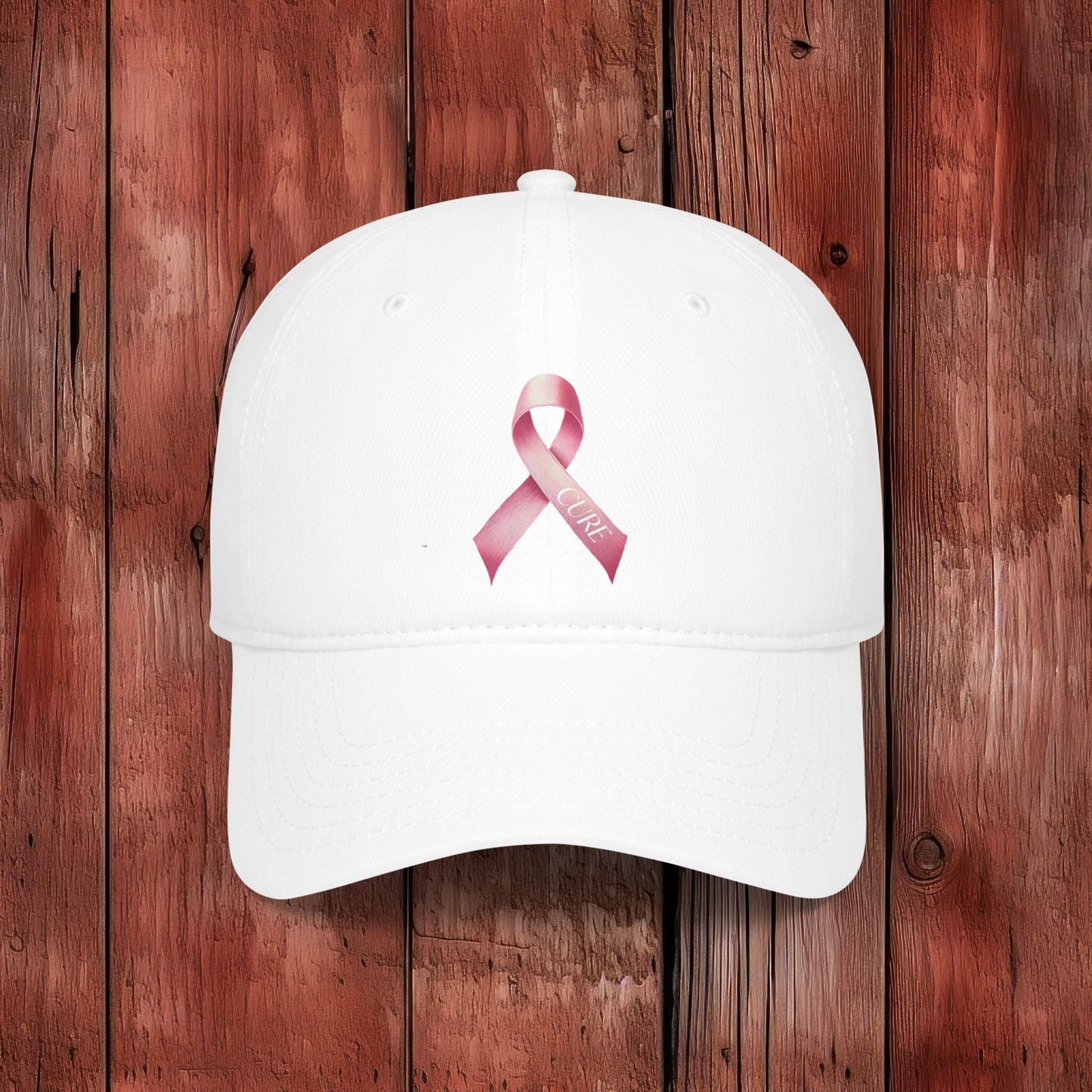Cure Pink Ribbon Low Profile Baseball Cap - EternalAscension