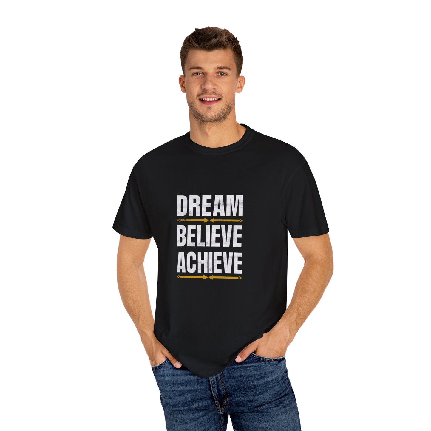 Dream Believe Achieve Unisex Garment - Dyed T - shirt - EternalAscension