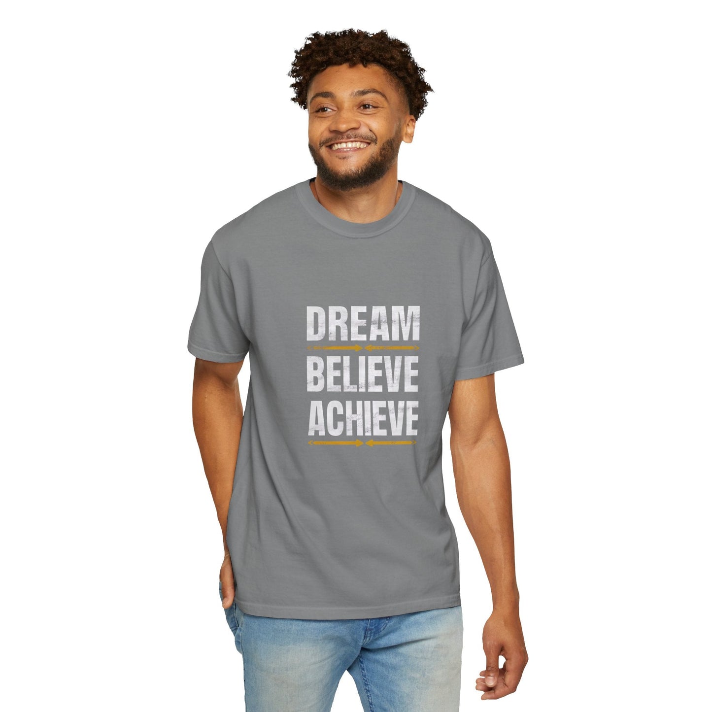 Dream Believe Achieve Unisex Garment - Dyed T - shirt - EternalAscension