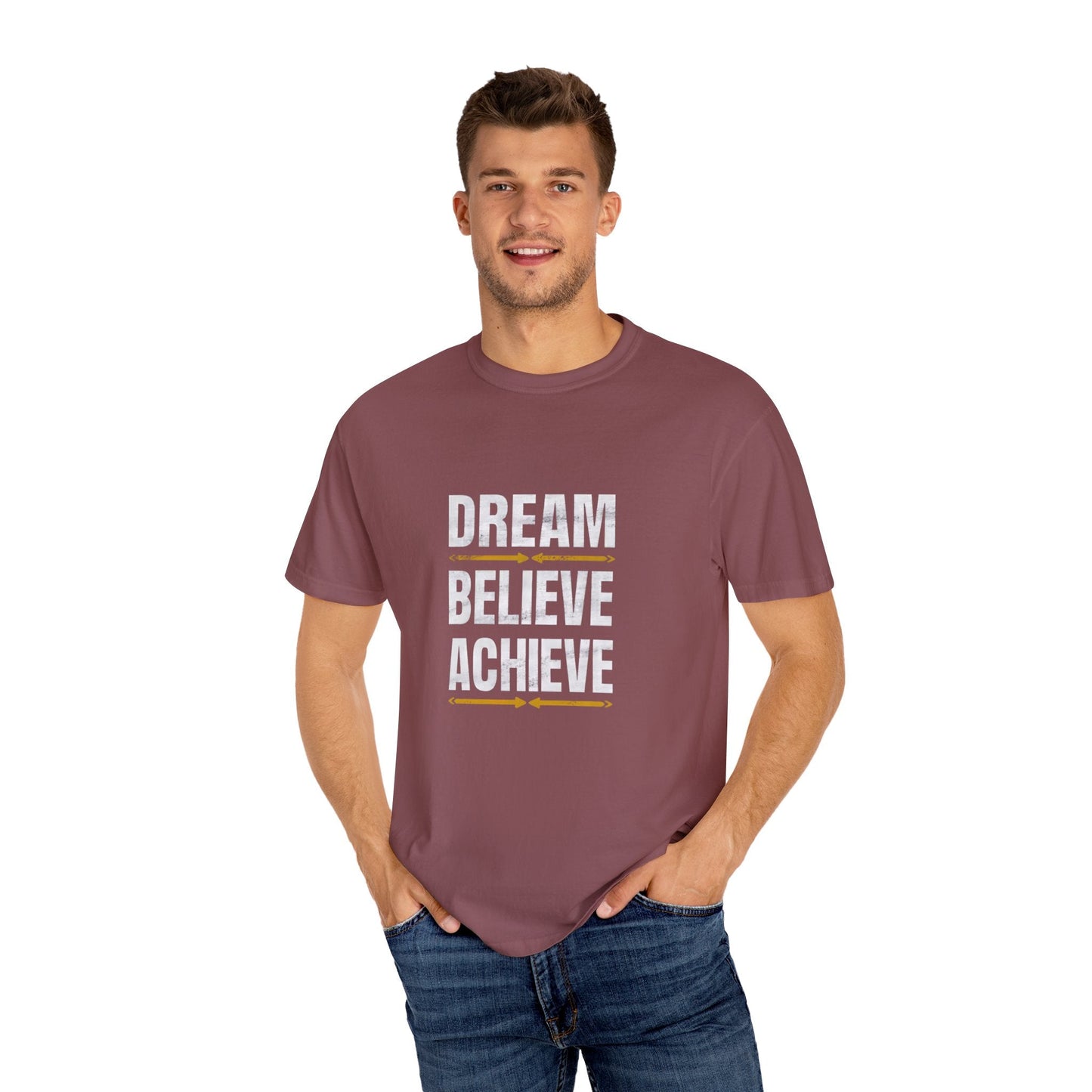 Dream Believe Achieve Unisex Garment - Dyed T - shirt - EternalAscension