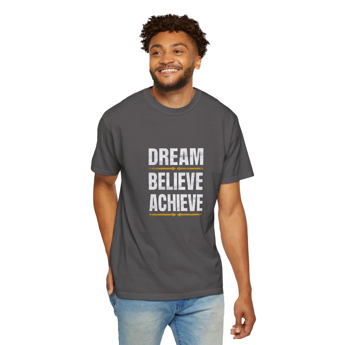Dream Believe Achieve Unisex Garment - Dyed T - shirt - EternalAscension