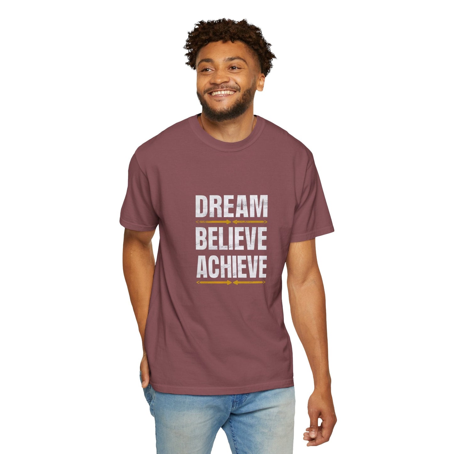 Dream Believe Achieve Unisex Garment - Dyed T - shirt - EternalAscension