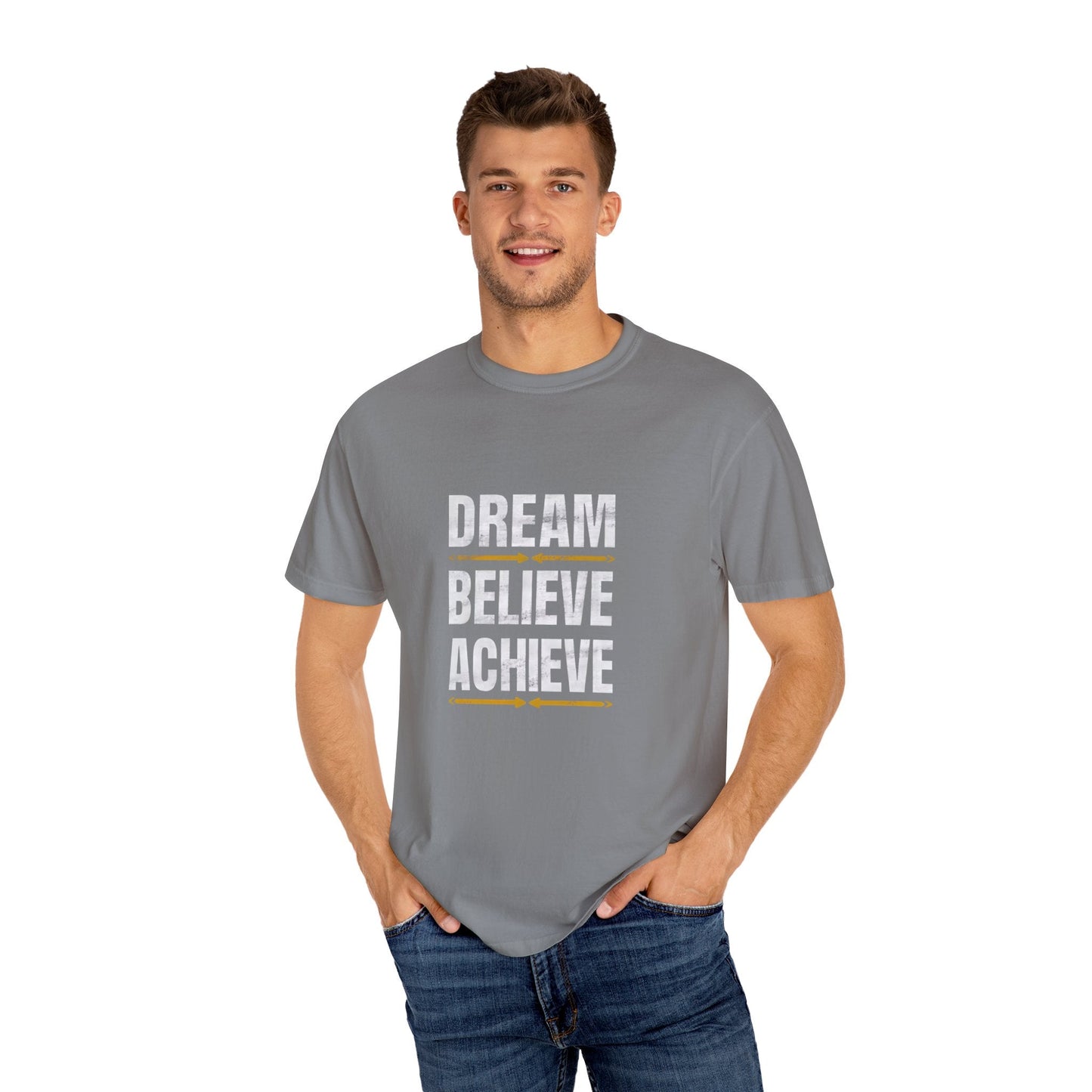 Dream Believe Achieve Unisex Garment - Dyed T - shirt - EternalAscension