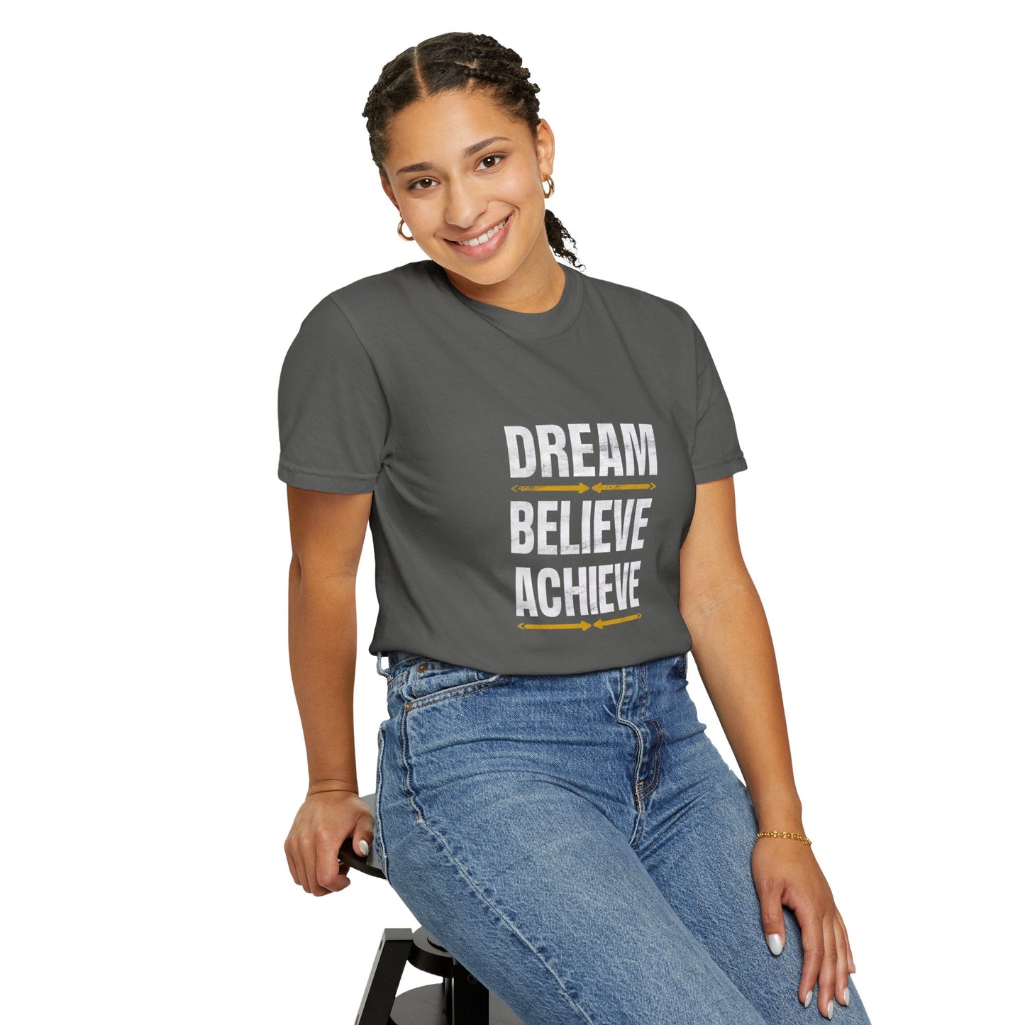 Dream Believe Achieve Unisex Garment - Dyed T - shirt - EternalAscension